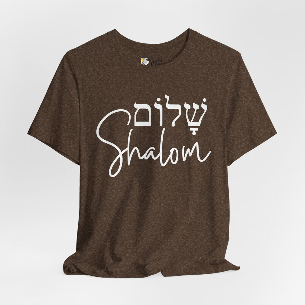 Shalom T-Shirt — Hebrew Peace Script Tee