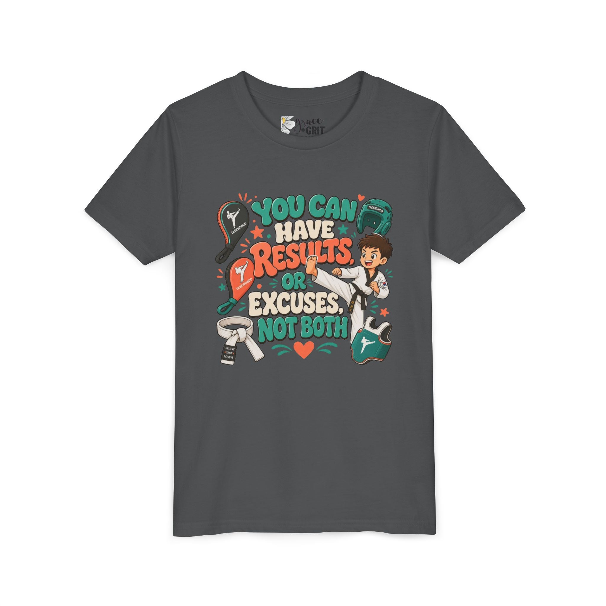 You Can Have Results Or Excuses Not Both Youth Tee | Motivational Kid Shirt