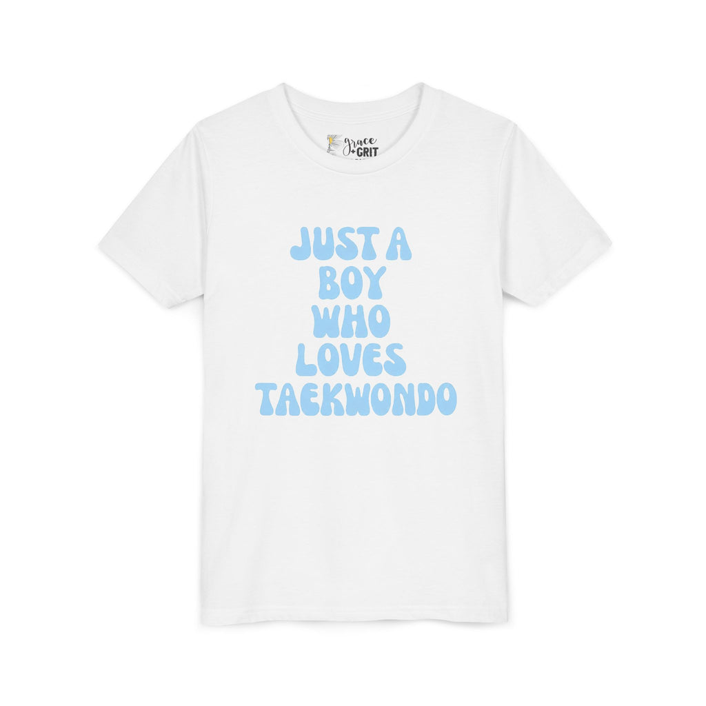 Youth Tee — "Just A Boy Who Loves Taekwondo" Martial Arts Shirt