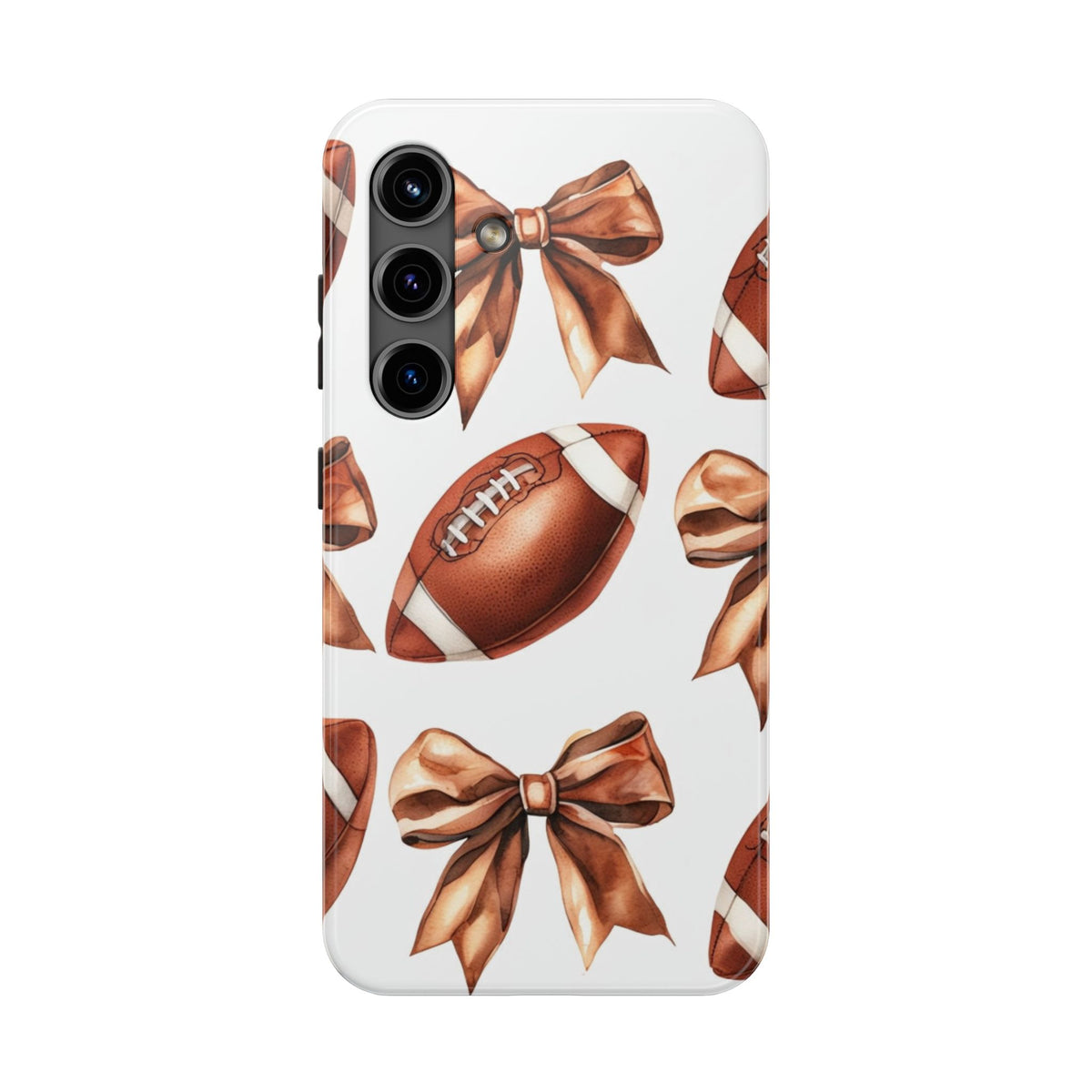 Tough Phone Case – Football & Bow Pattern