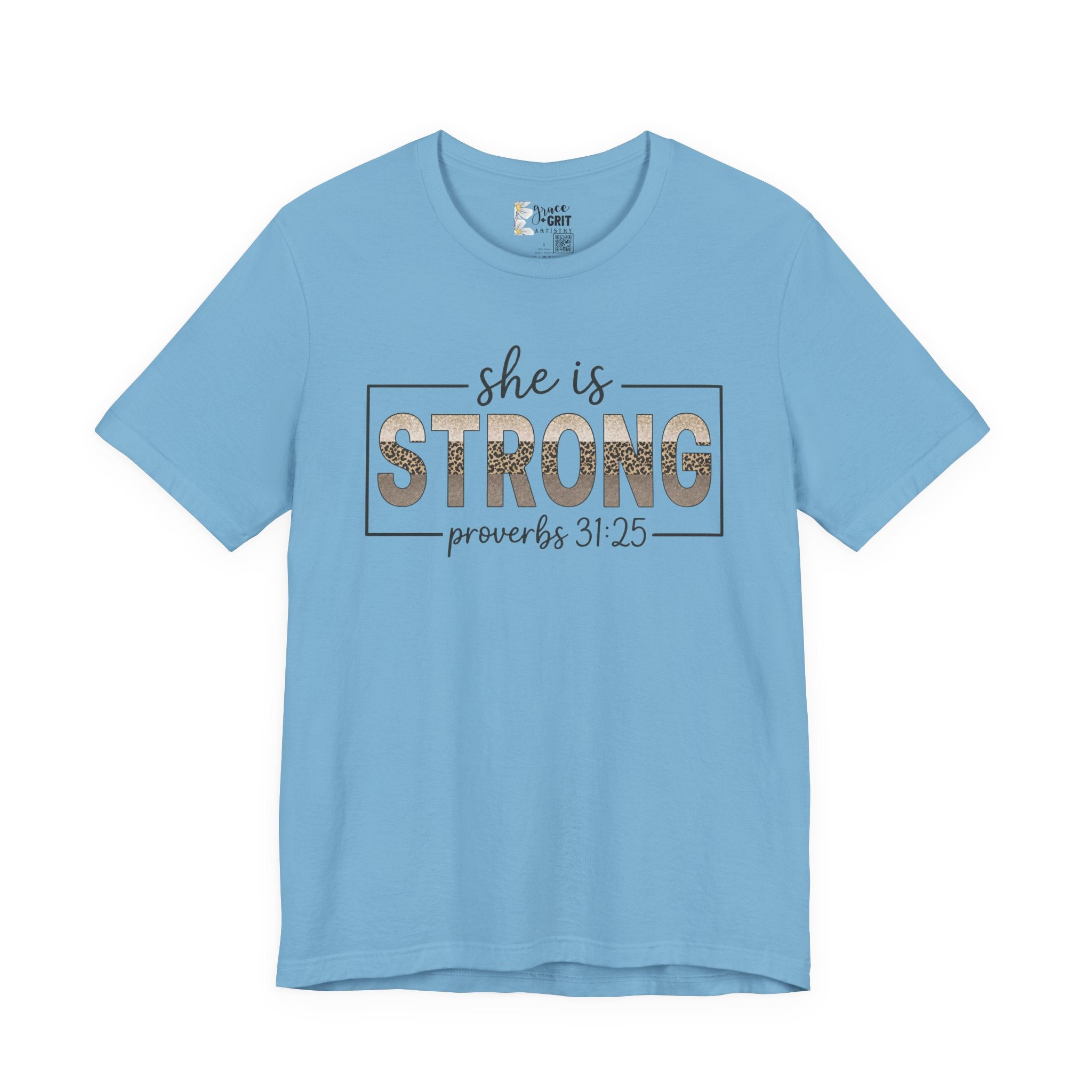 She Is Strong Floral Tee — Inspirational Women's Strength T-Shirt