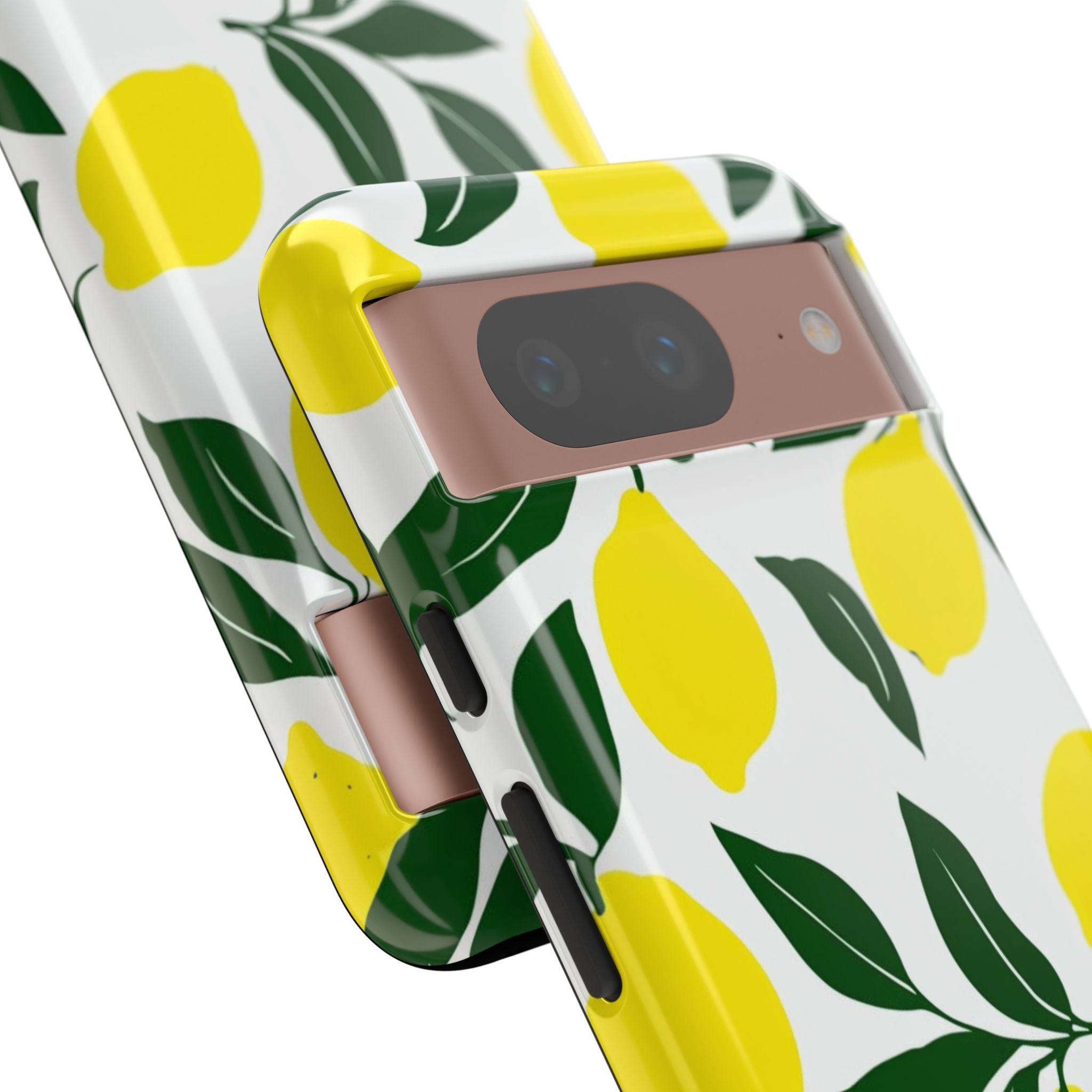 Lemon Pattern Tough Phone Case — Bright Citrus Protective Cover