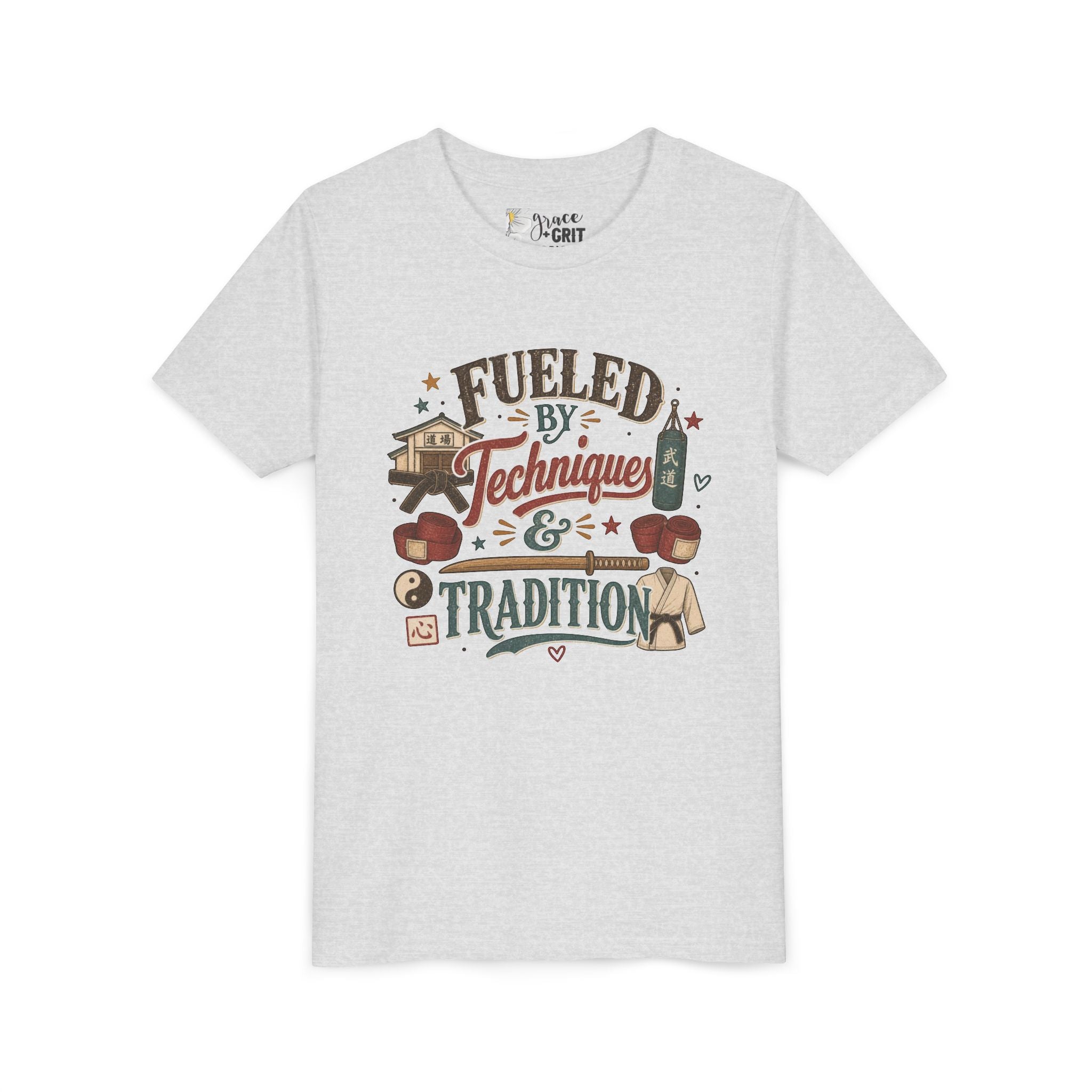 Fueled by Techniques & Tradition Youth Tee | Martial Arts Karate Graphic Shirt