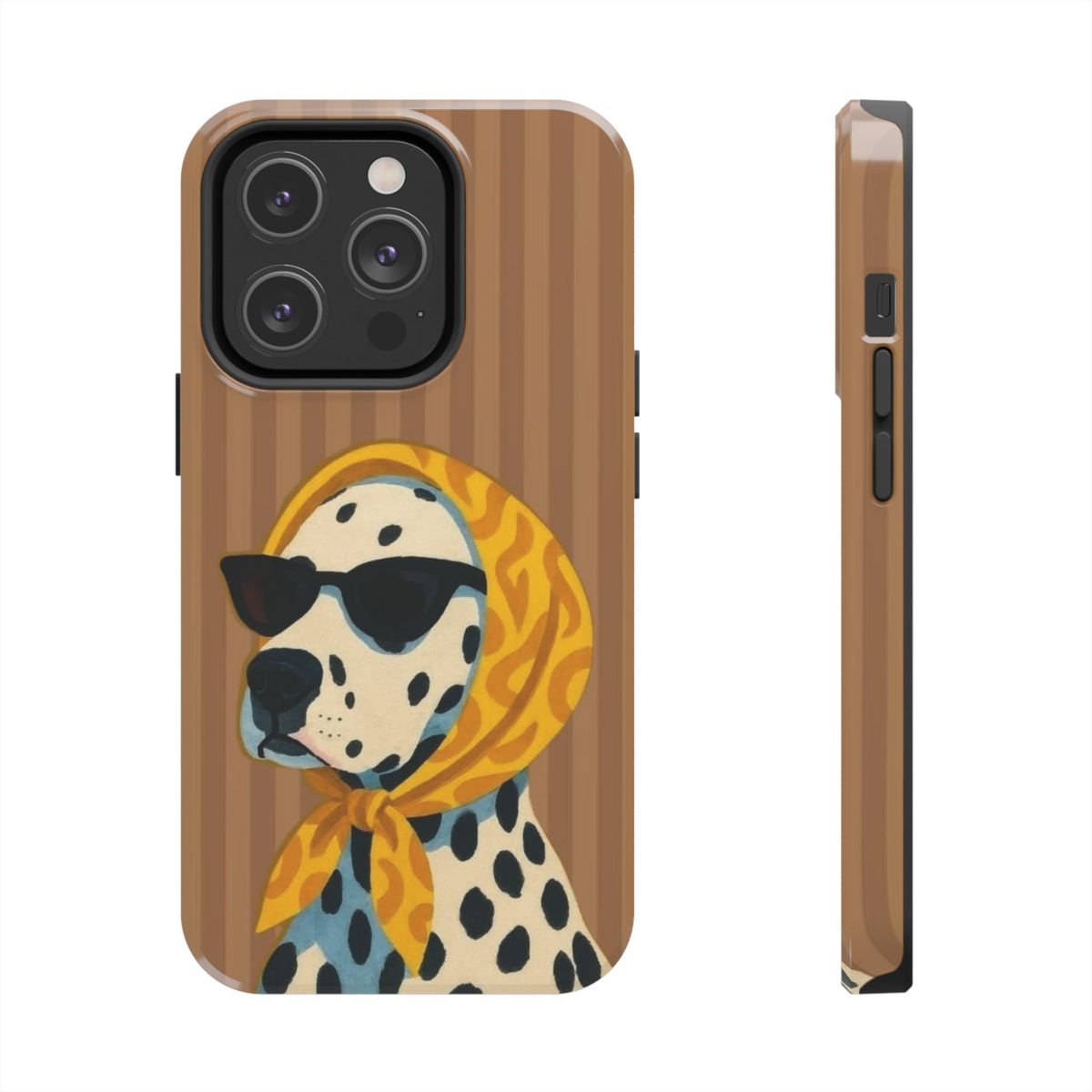 Dalmatian in Scarf Tough Phone Case — Retro Dog Print Protective Cover