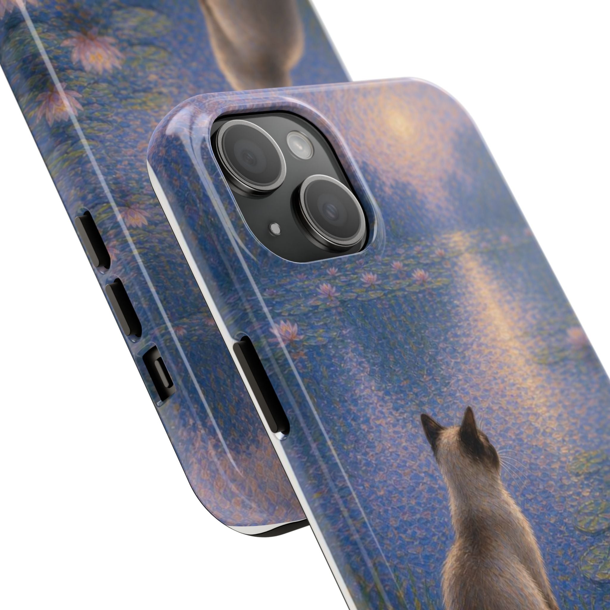 Siamese Cat by Moonlight Tough Phone Case – Waterlily Dream Protective Cover