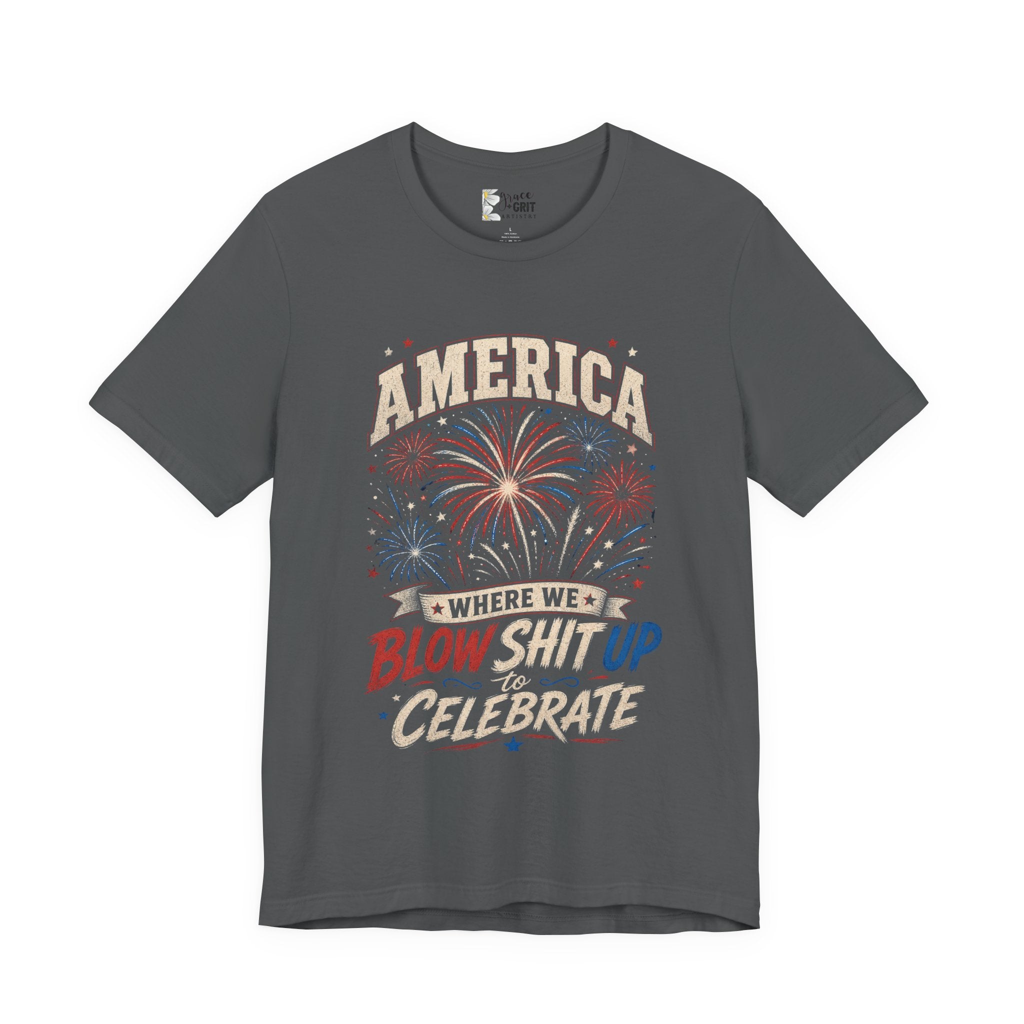America Fireworks Celebrate Tee | Patriotic Fourth of July Shirt