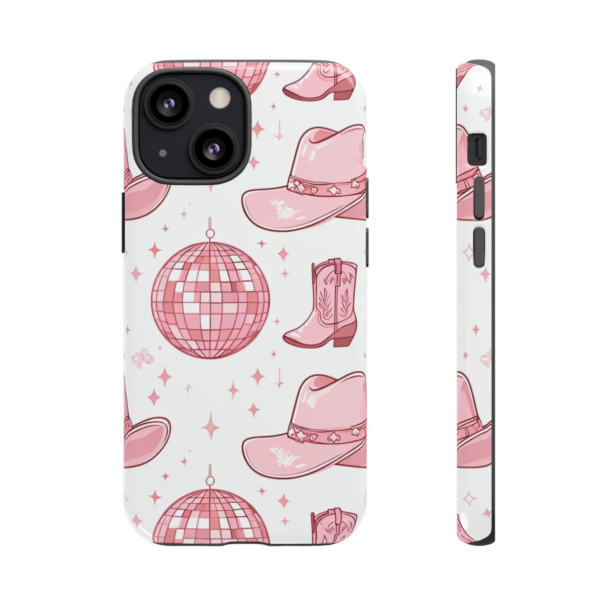 Pink Cowboy Boots & Disco Balls Tough Phone Case