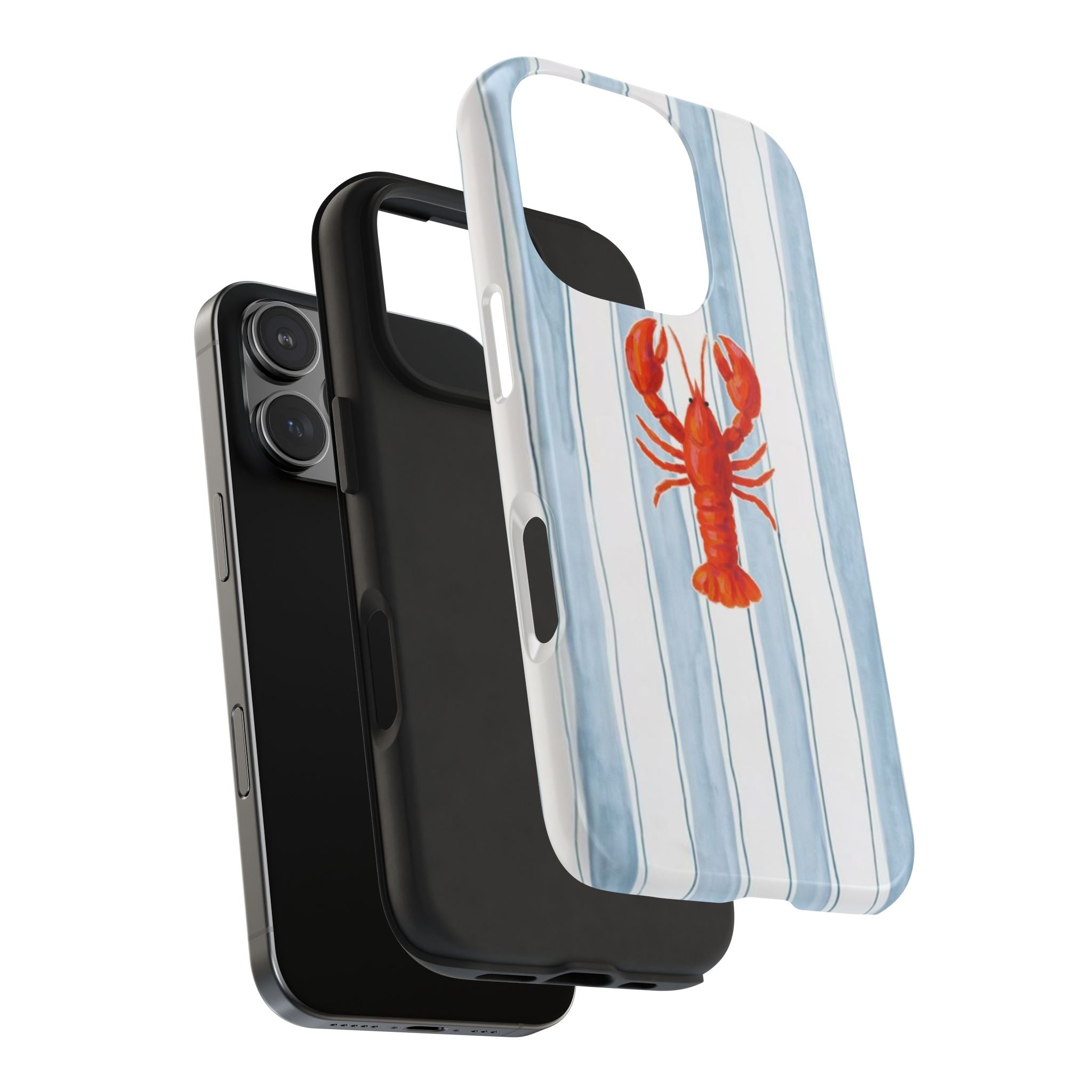 Lobster Stripe Tough Phone Case — Coastal Nautical Protective Cover
