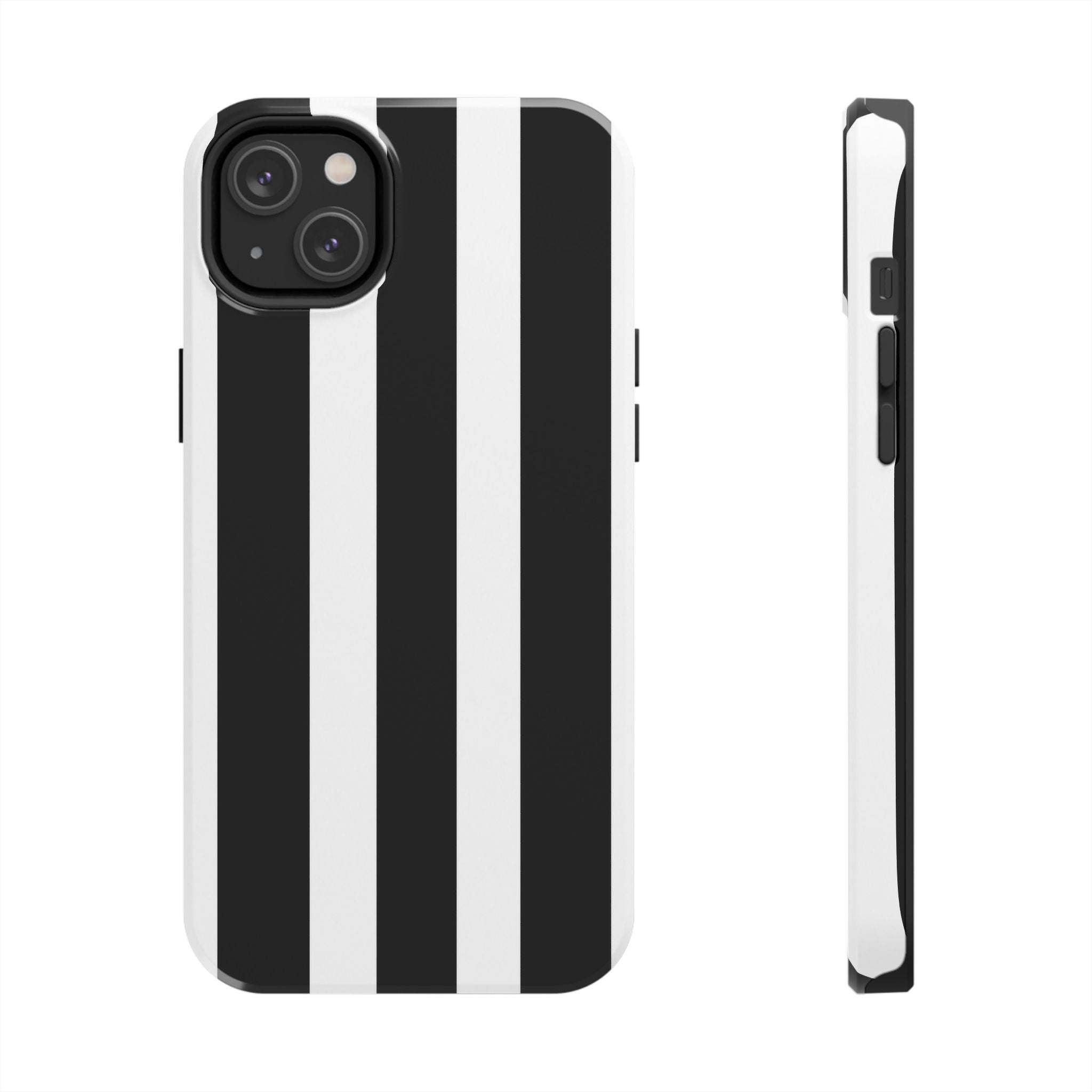 Black & White Bold Stripe Phone Case — Tough Protective Cover