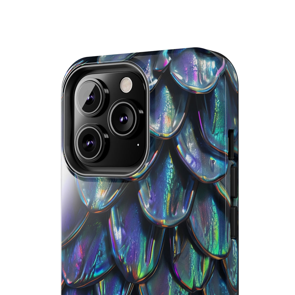 Holographic Mermaid Scale Tough Phone Case — Iridescent Protective Phone Cover