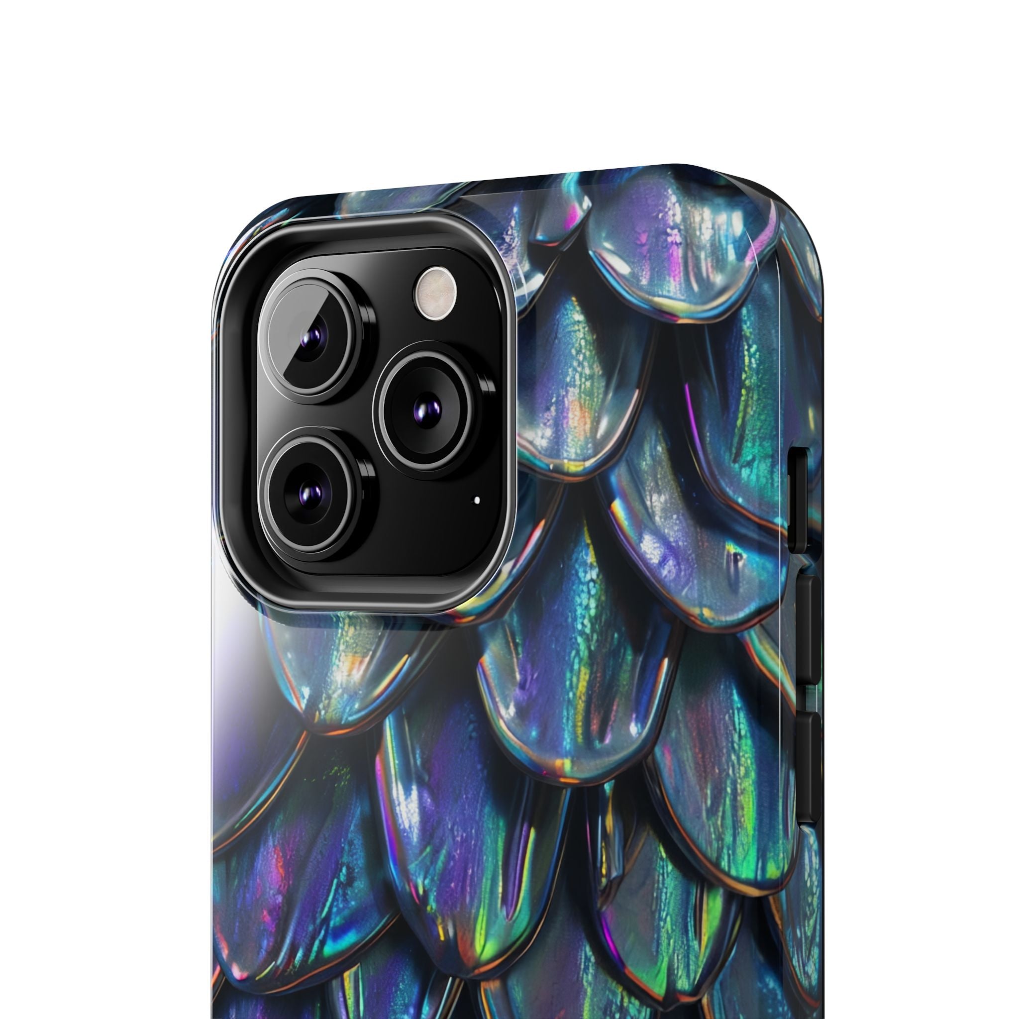 Holographic Mermaid Scale Tough Phone Case — Iridescent Protective Phone Cover