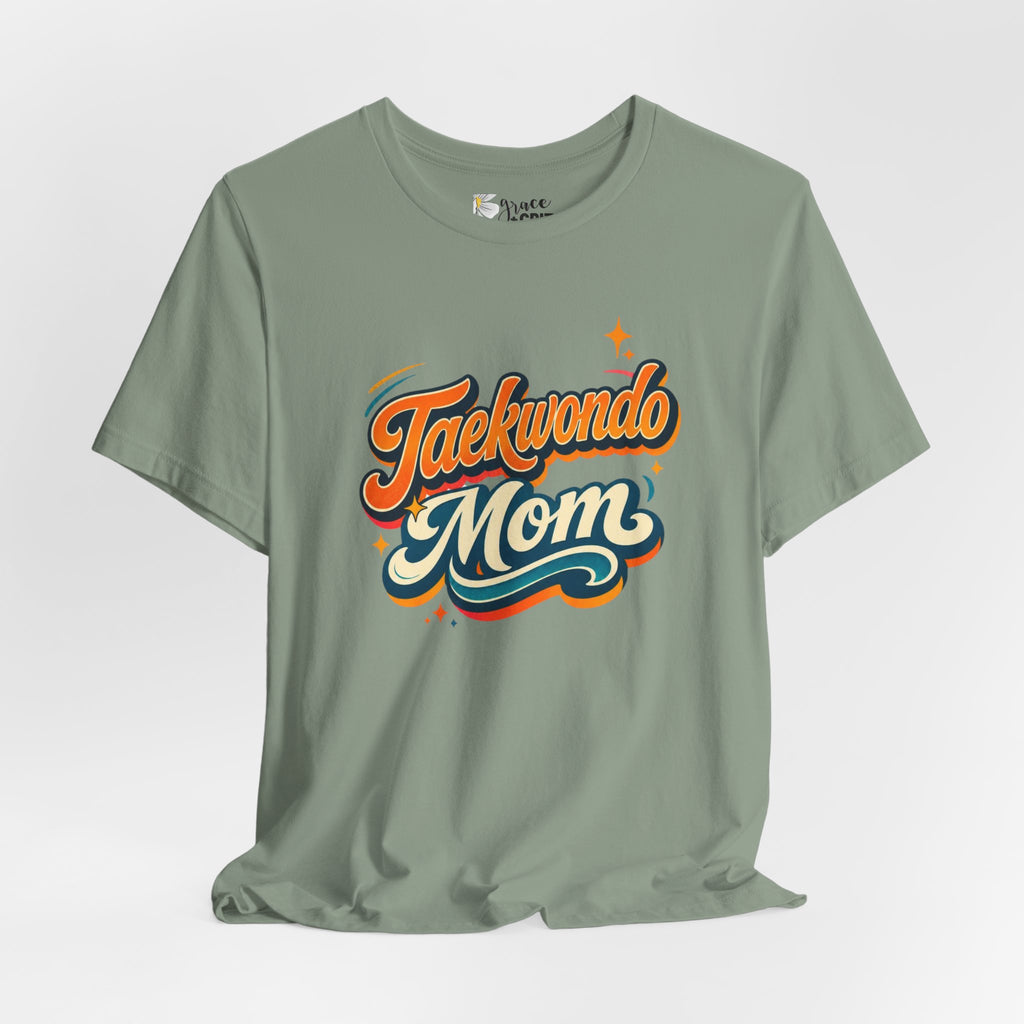 Taekwondo Mom T-Shirt | Retro Script Martial Arts Mom Tee