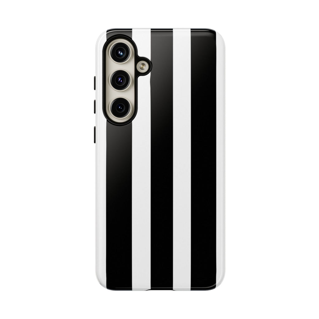 Black & White Vertical Stripe Phone Case — Tough Protective iPhone Cover