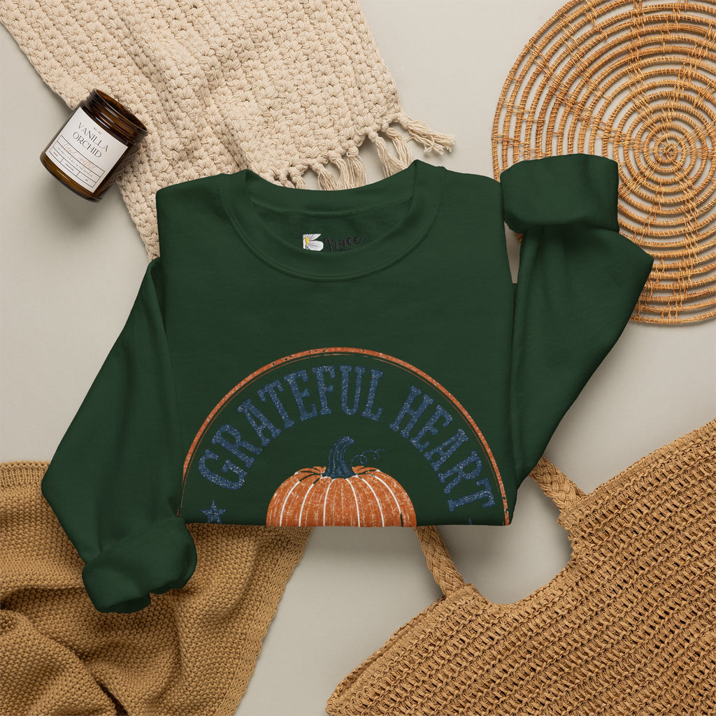 Grateful Heart Pumpkin Sweatshirt – Fall Homeschool Crewneck