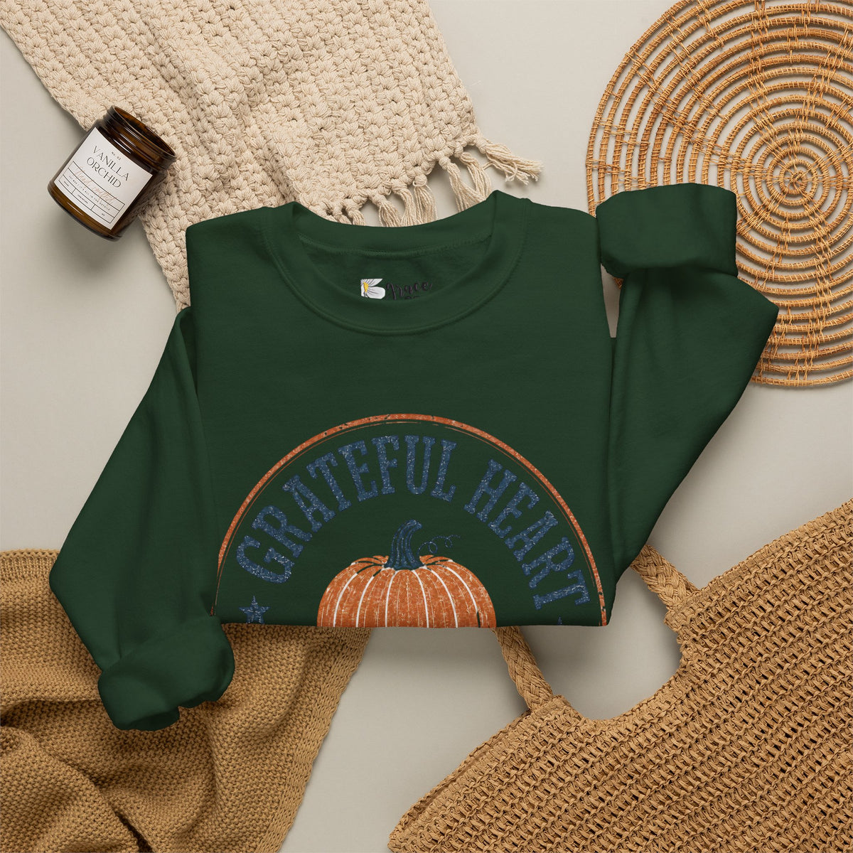 Grateful Heart Pumpkin Sweatshirt – Fall Homeschool Crewneck