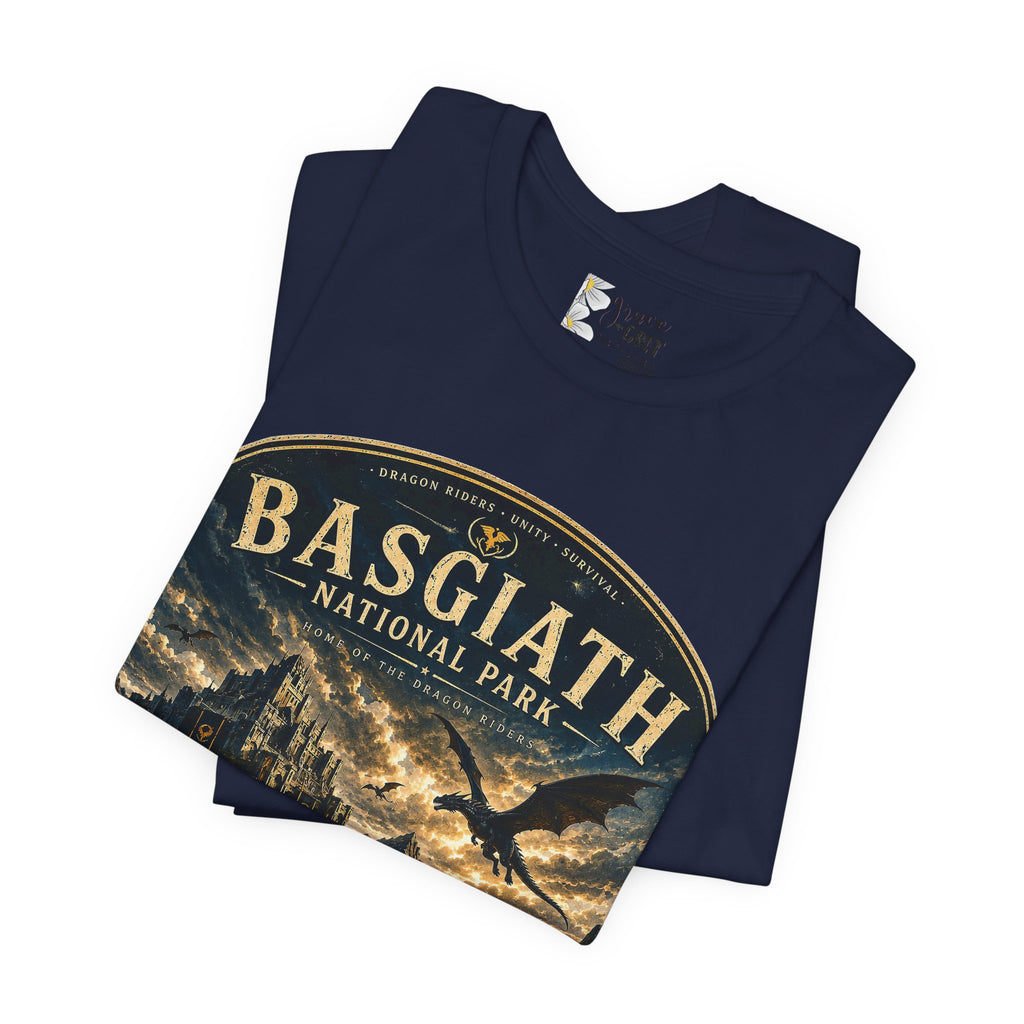 Basgiath National Park Graphic Tee – Vintage Mountain Adventure T-Shirt