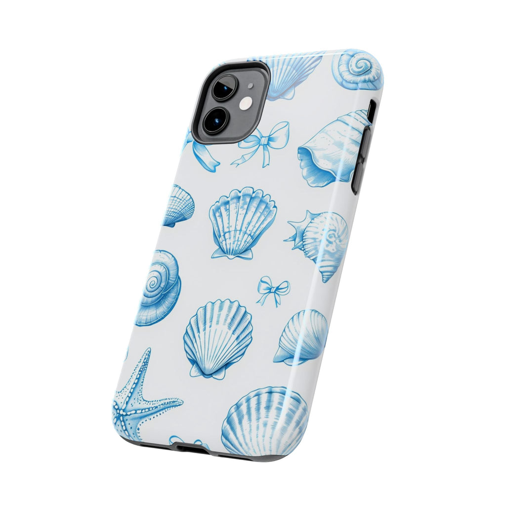 Seashell Blue Tough Phone Case – Coastal Shell Pattern Protective Cover