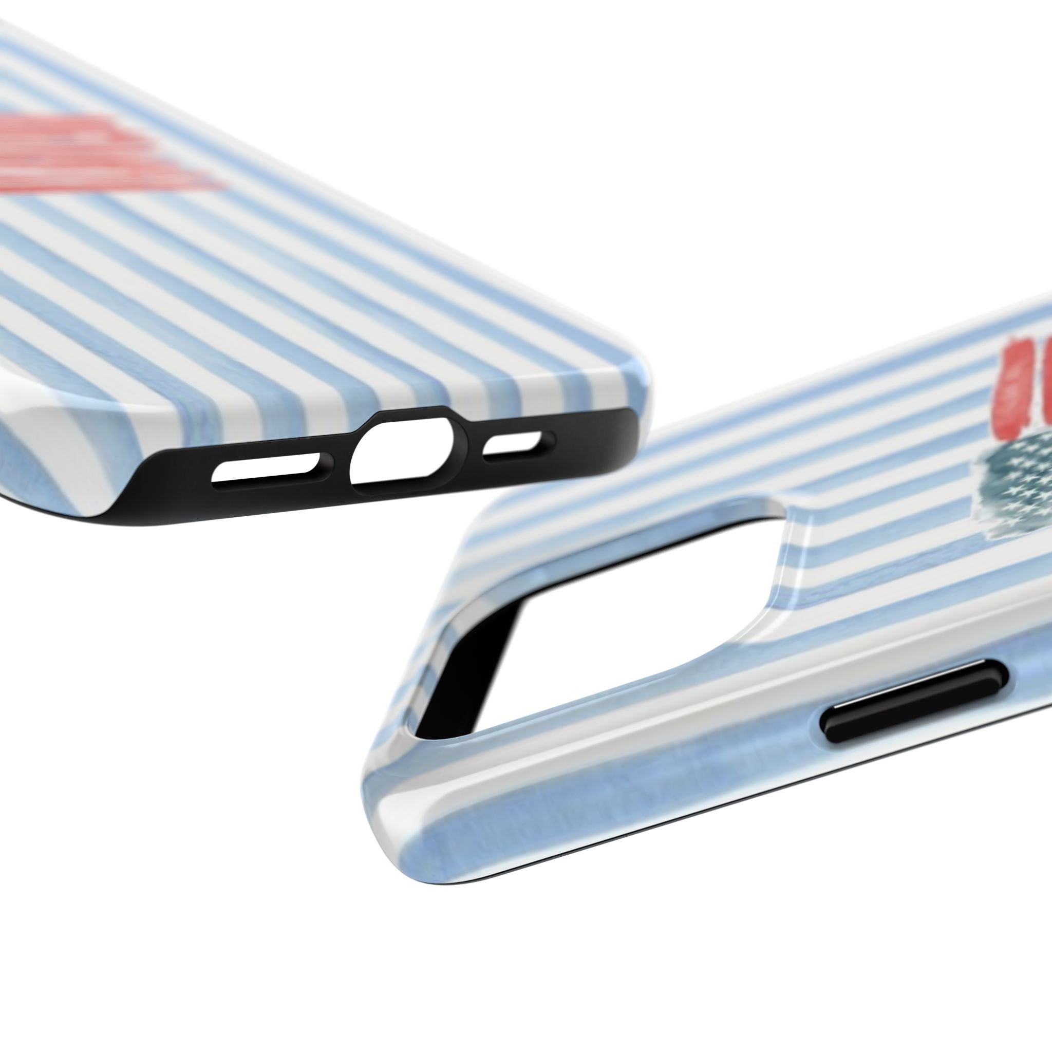American Flag Watercolor Tough Phone Case — Blue Striped Patriotic Phone Case
