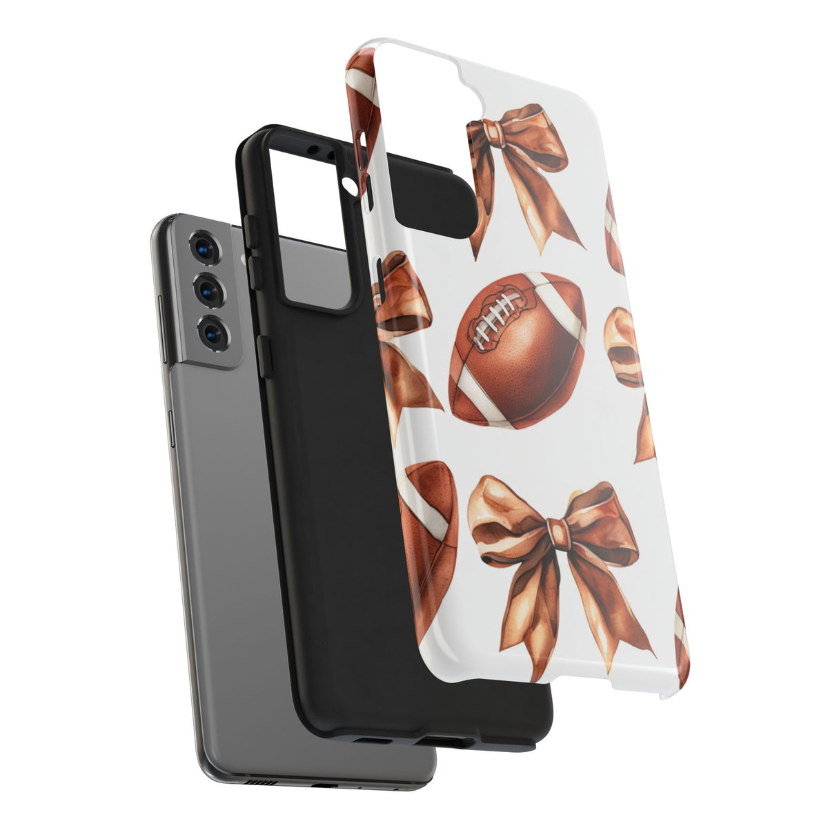 Tough Phone Case – Football & Bow Pattern