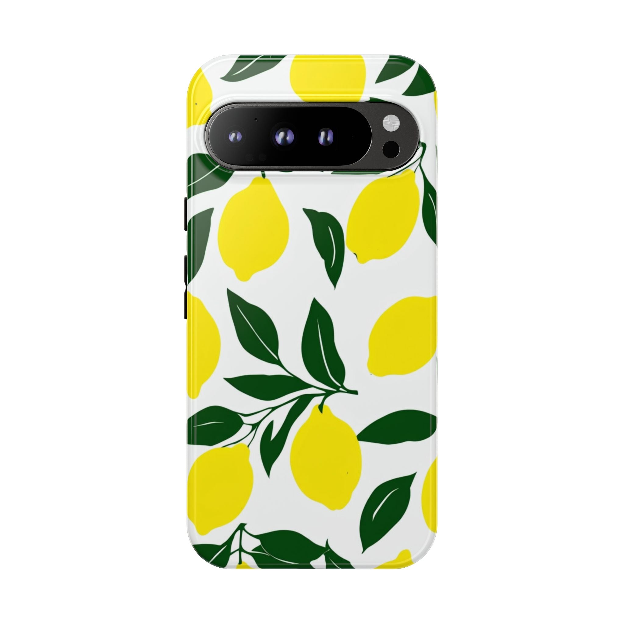Lemon Pattern Tough Phone Case — Bright Citrus Protective Cover