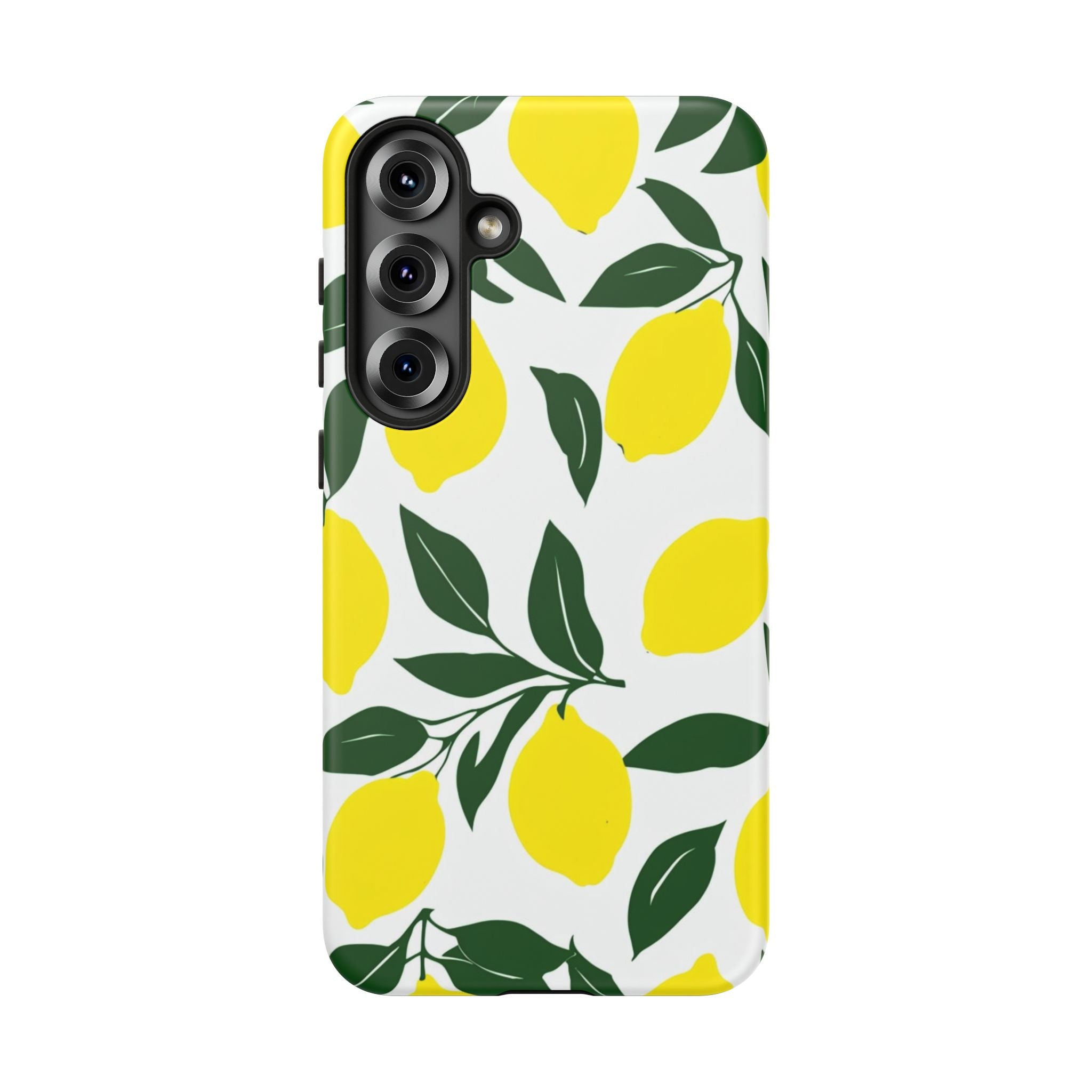 Lemon Pattern Tough Phone Case — Bright Citrus Protective Cover