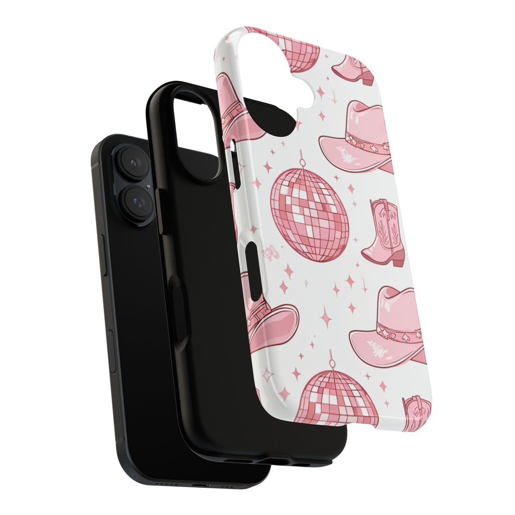 Pink Cowboy Boots & Disco Balls Tough Phone Case