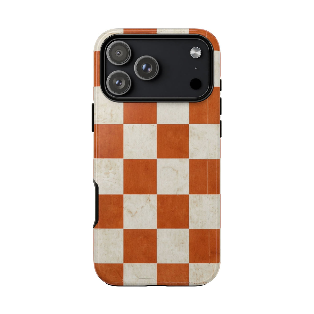 Vintage Orange Checkerboard Tough Phone Case