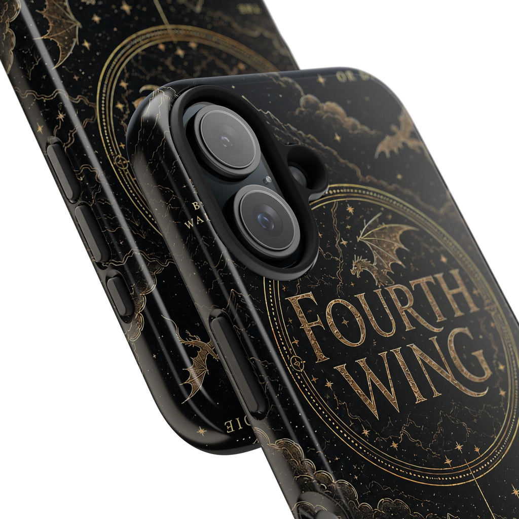 Fourth Wing Tough Phone Case — Dark Fantasy Dragon Design, 'Fly or Die' Quote