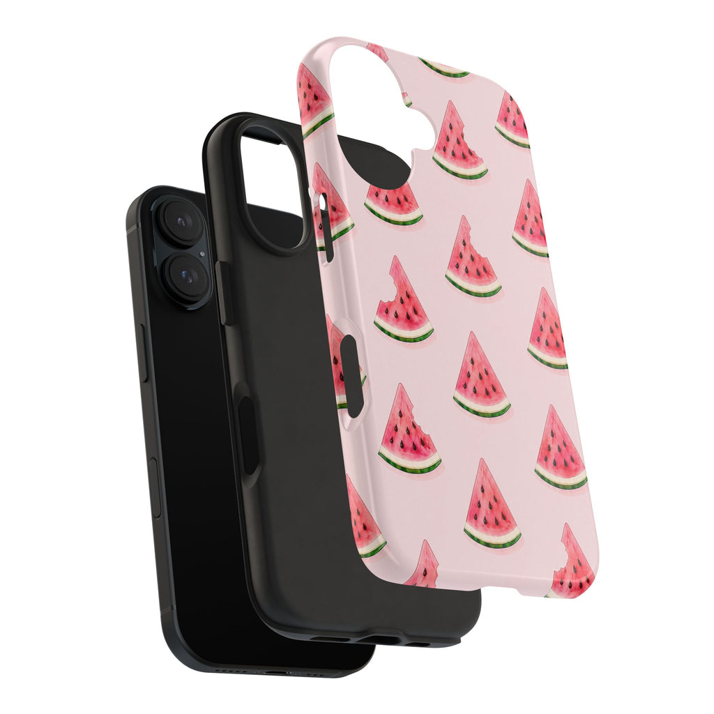 Watermelon Slice Tough Phone Case — Pink Fruit Pattern, Summer Phone Cover