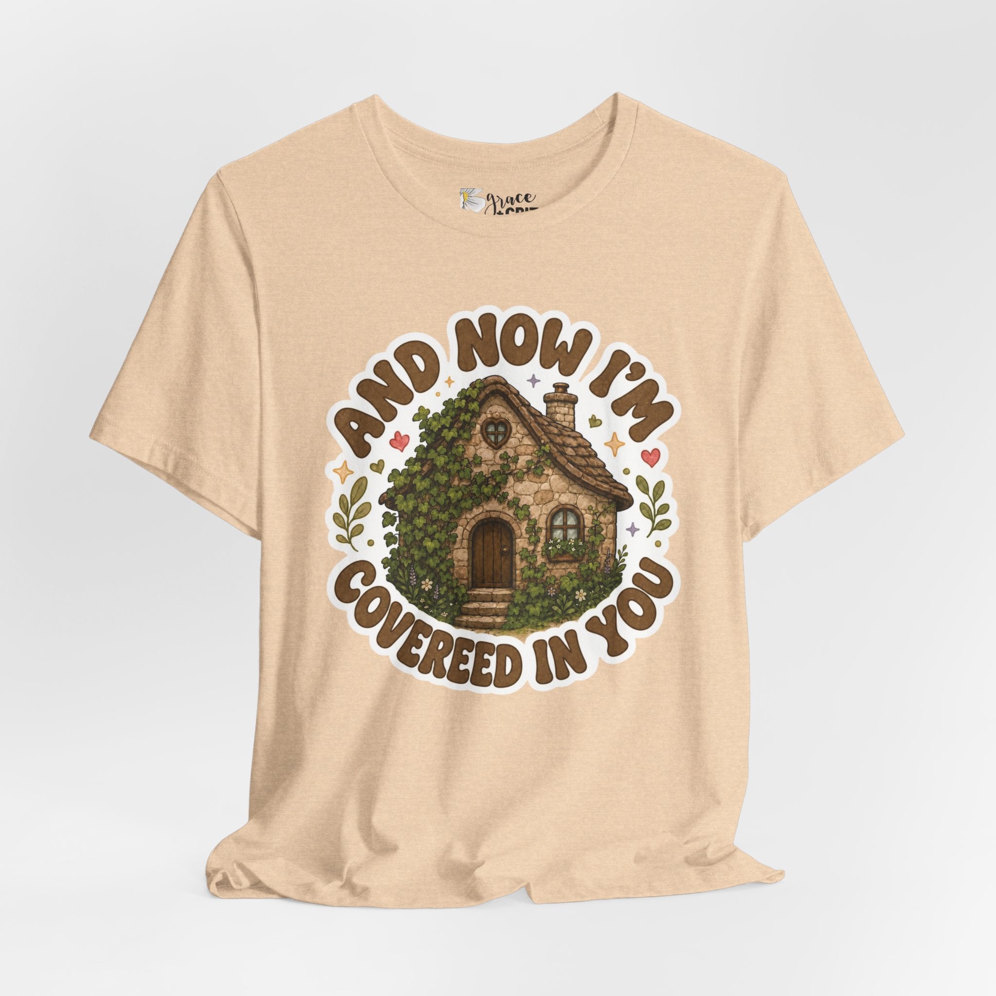 Covered in You Cottage Tee — Vintage Floral Cozy House Graphic Shirt