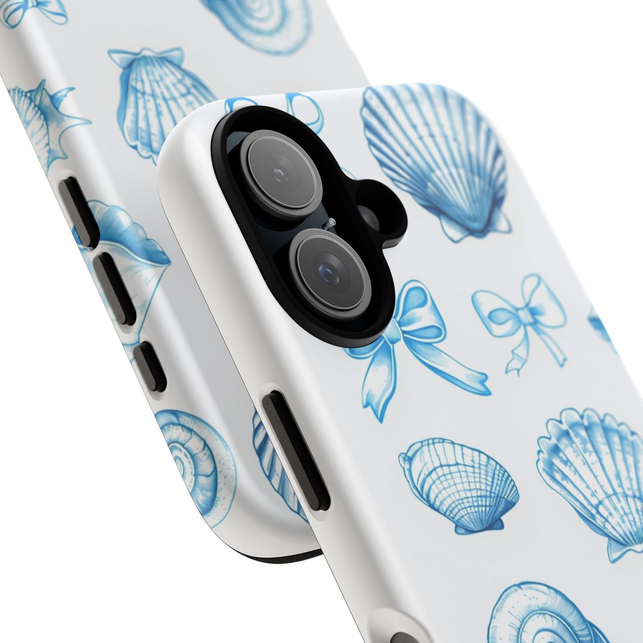 Seaside Shells Phone Case — Blue Nautical Shell & Starfish Pattern