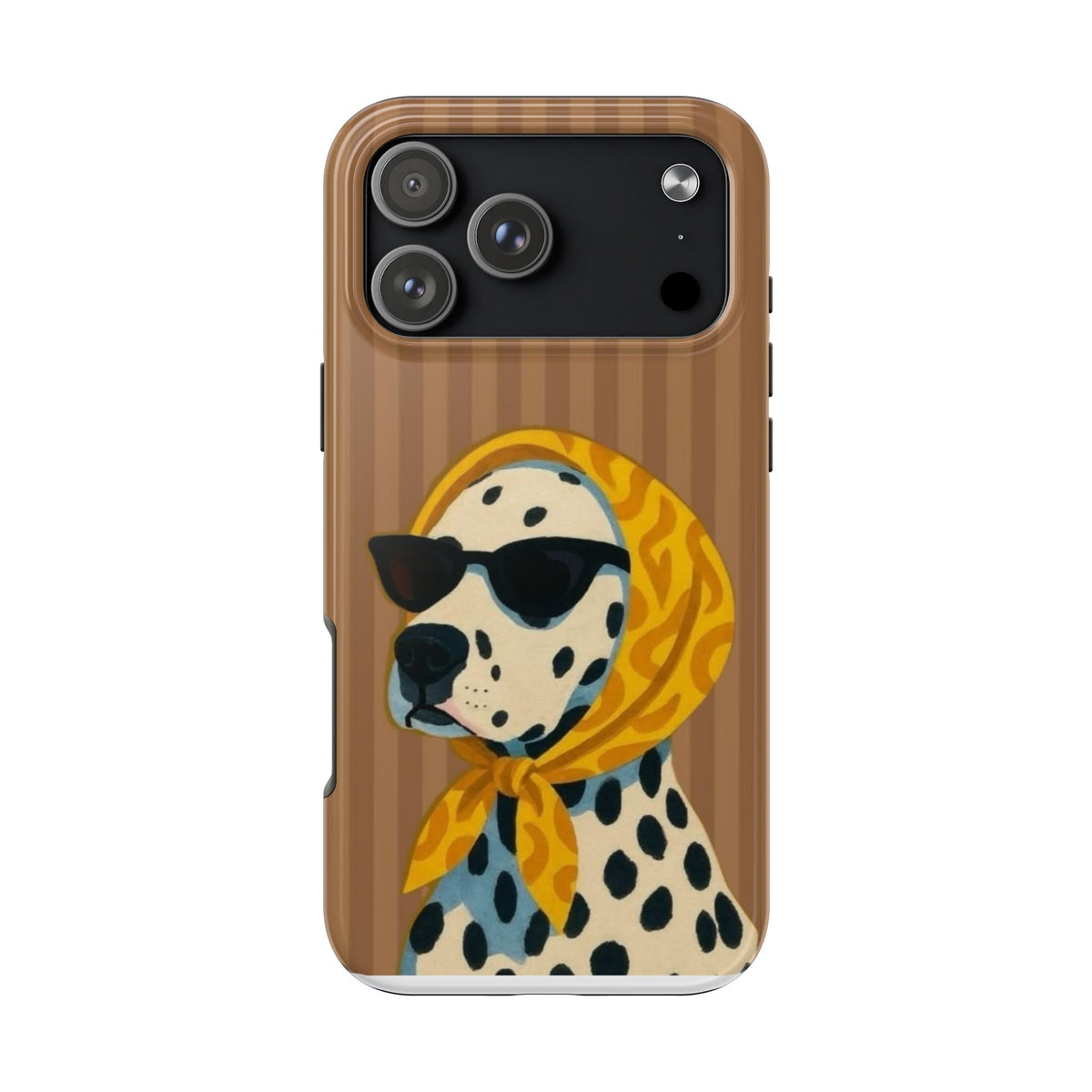 Dalmatian in Scarf Tough Phone Case — Retro Dog Print Protective Cover