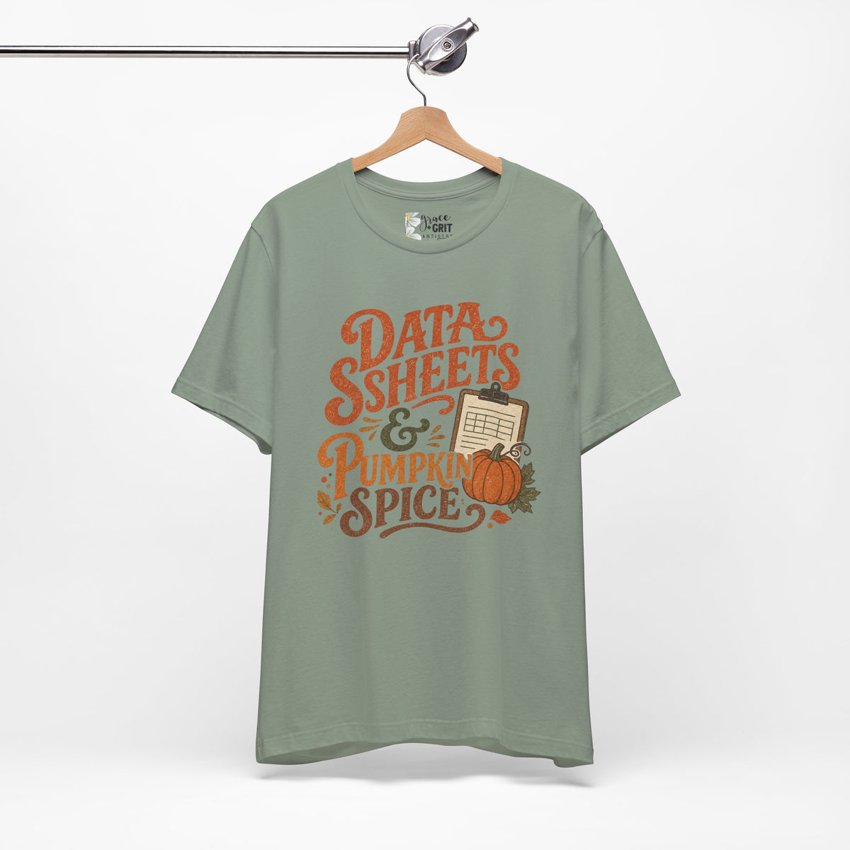 Tee — "Data Sheets & Pumpkin Spice" Fall Graphic Tee for Data Lovers