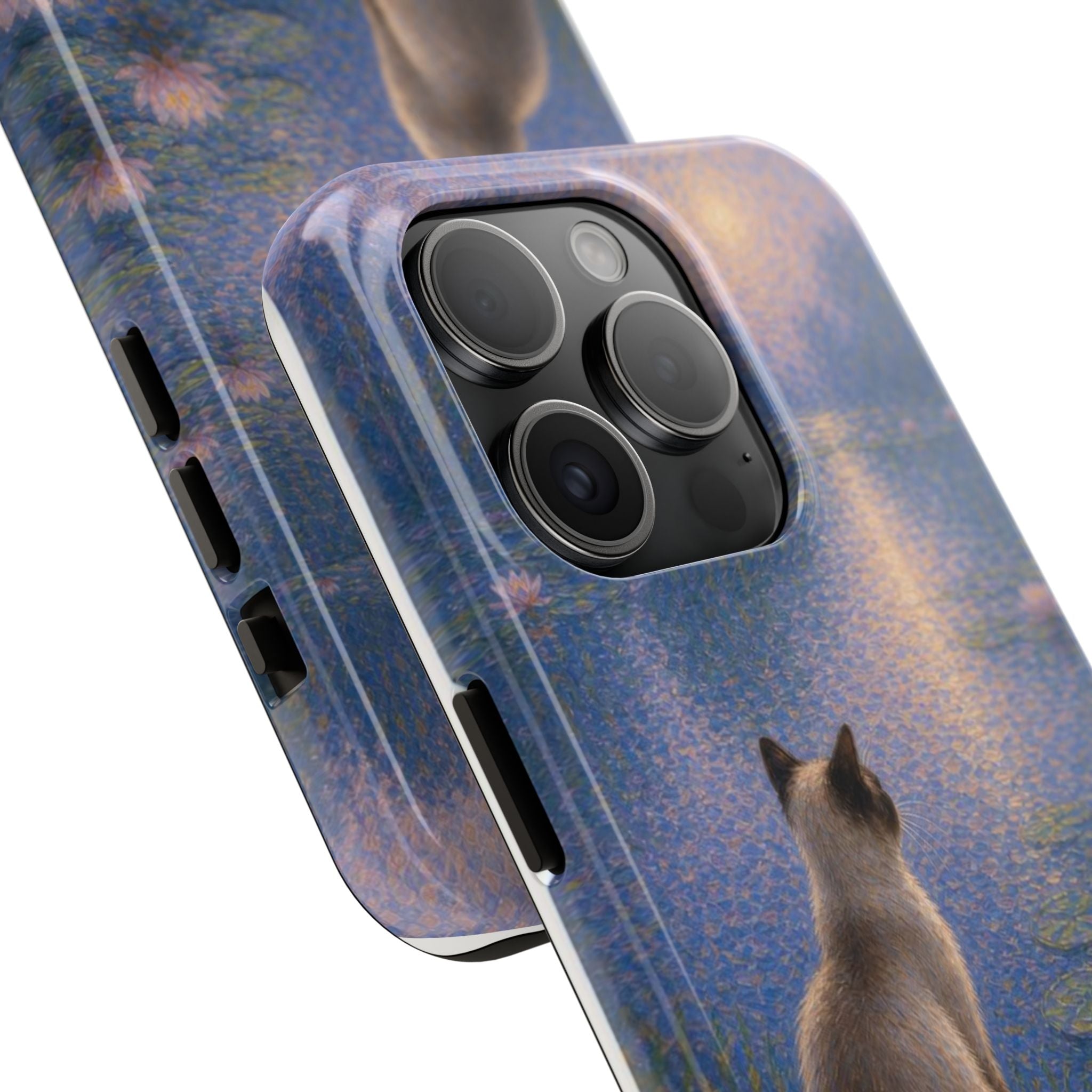 Siamese Cat by Moonlight Tough Phone Case – Waterlily Dream Protective Cover