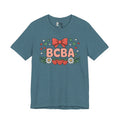 BCBA Strawberry Bow T-Shirt — Cute Floral ABA Therapist Gift