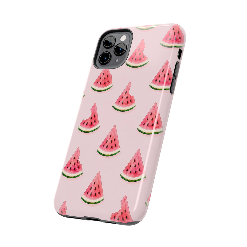 Watermelon Slice Tough Phone Case — Pink Fruit Pattern, Summer Phone Cover
