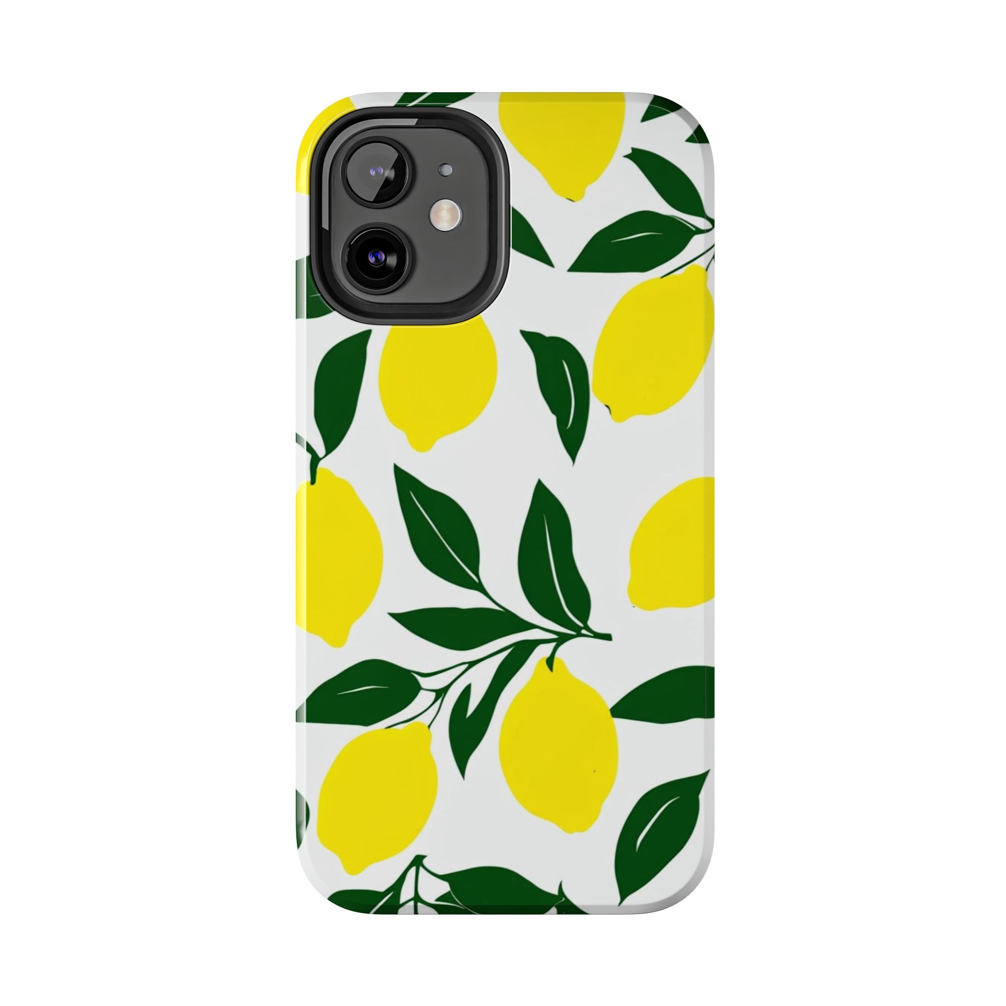 Lemon Pattern Tough Phone Case — Bright Citrus Protective Phone Cover