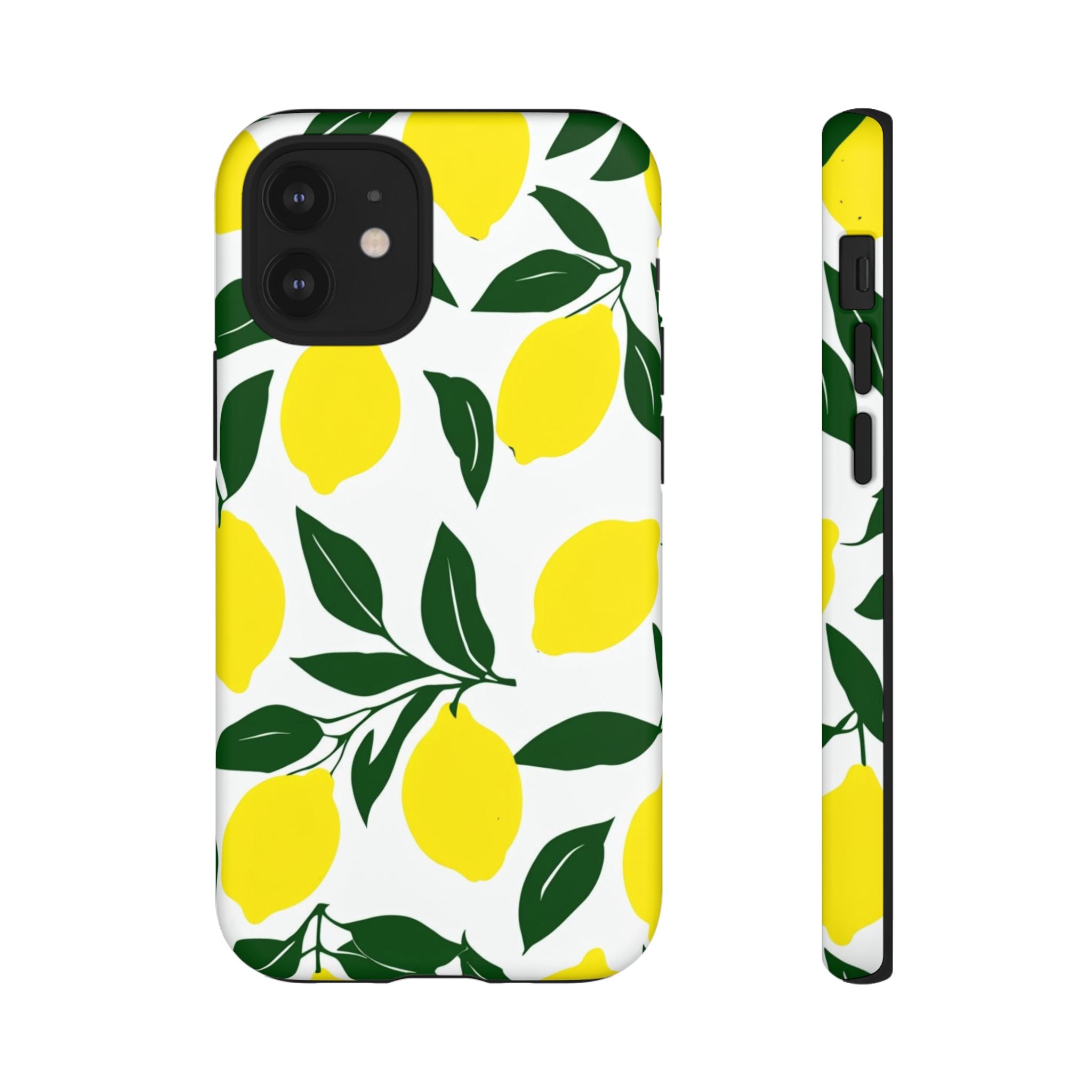 Lemon Pattern Tough Phone Case — Bright Citrus Protective Cover