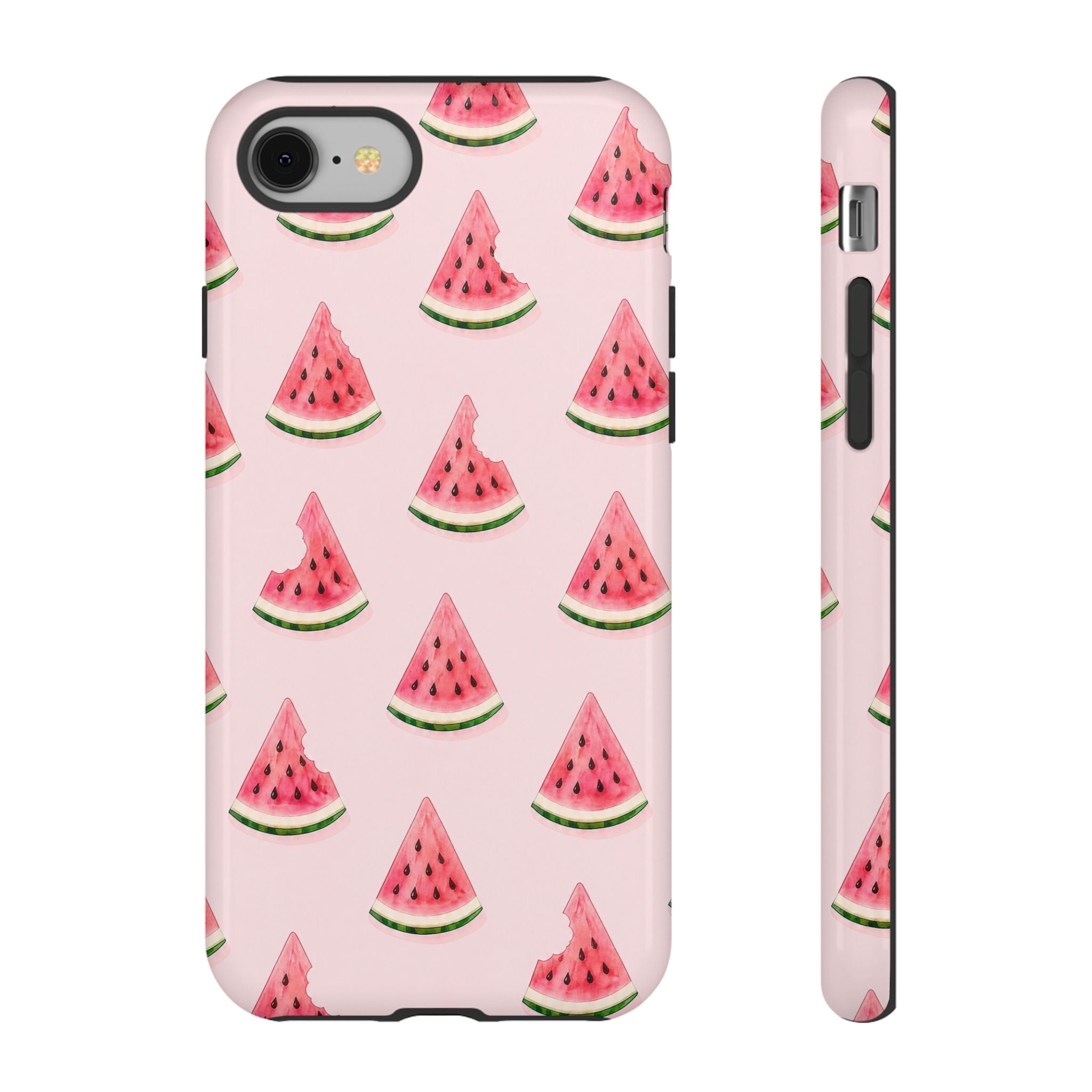 Watermelon Pattern Tough Phone Case — Pink Fruit Slice Protective Case