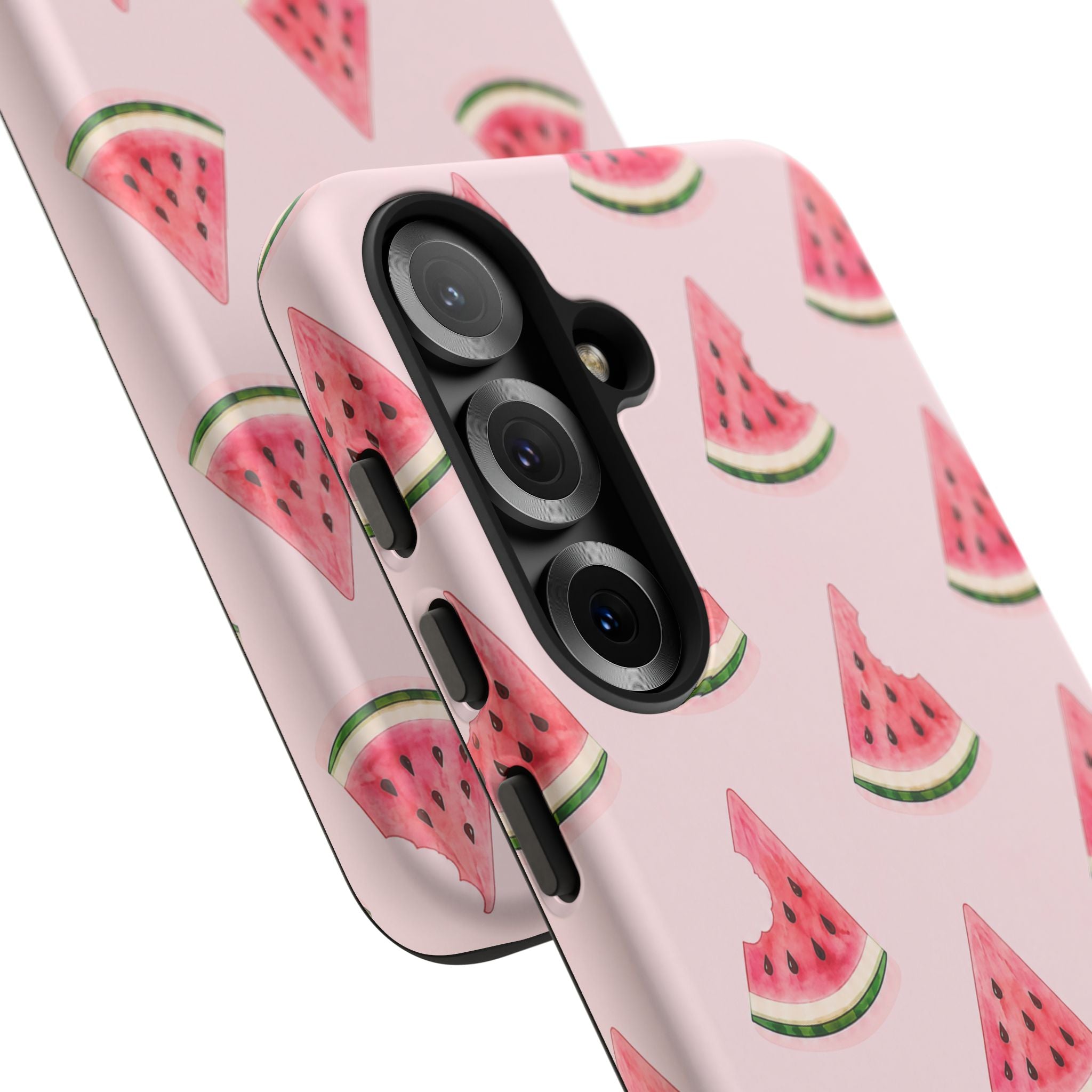 Watermelon Pattern Tough Phone Case — Pink Fruit Slice Protective Case