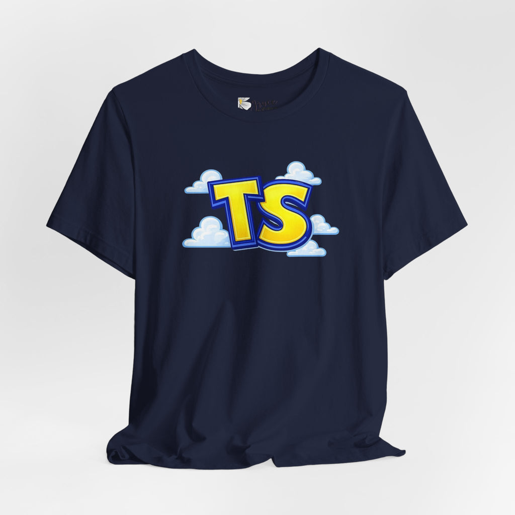 TS Cloud Logo T-Shirt — Playful Retro Graphic Tee