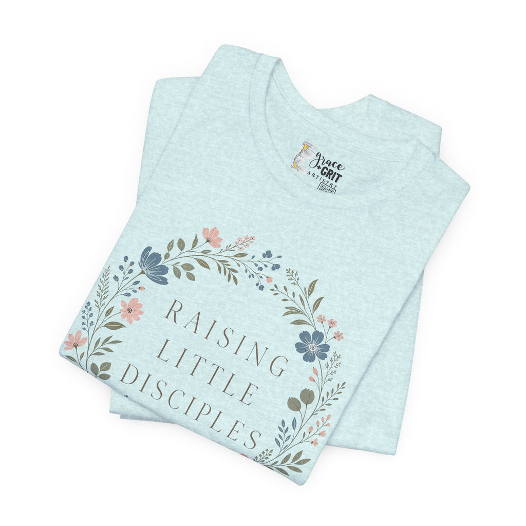 T-Shirt — "Raising Little Disciples" Floral Kids Ministry Tee