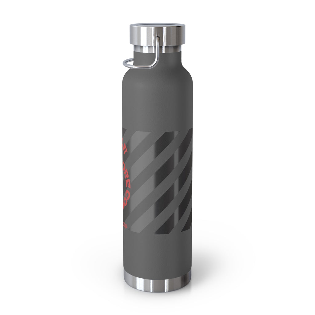 22oz Vacuum Water Bottle — Striped ‘Coffee, Hustle, More’ Insulated Stainless Flask