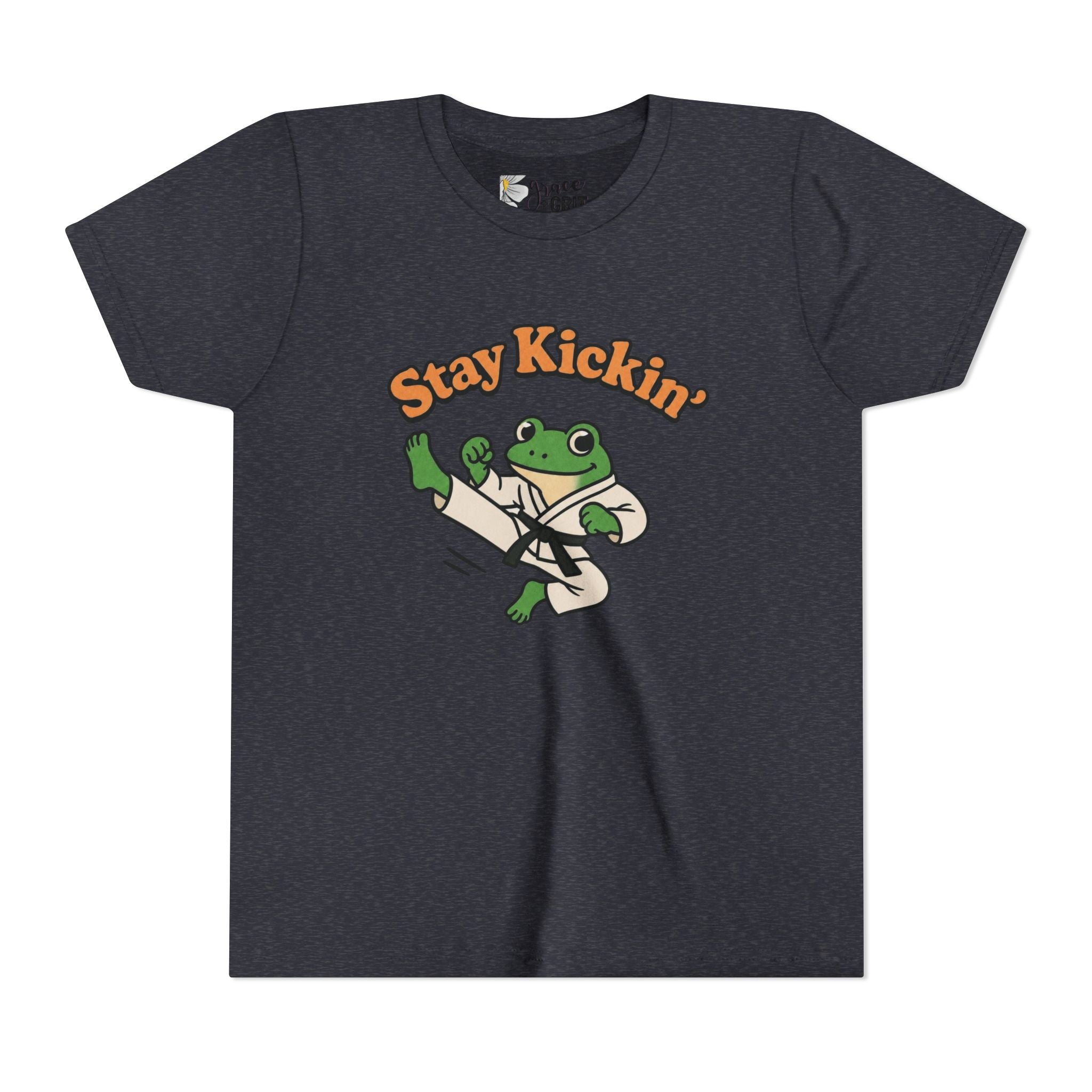 Stay Kickin' Frog Martial Arts Youth Tee | Karate Frog Kids Shirt