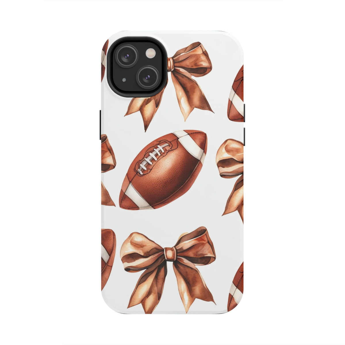 Tough Phone Case – Football & Bow Pattern
