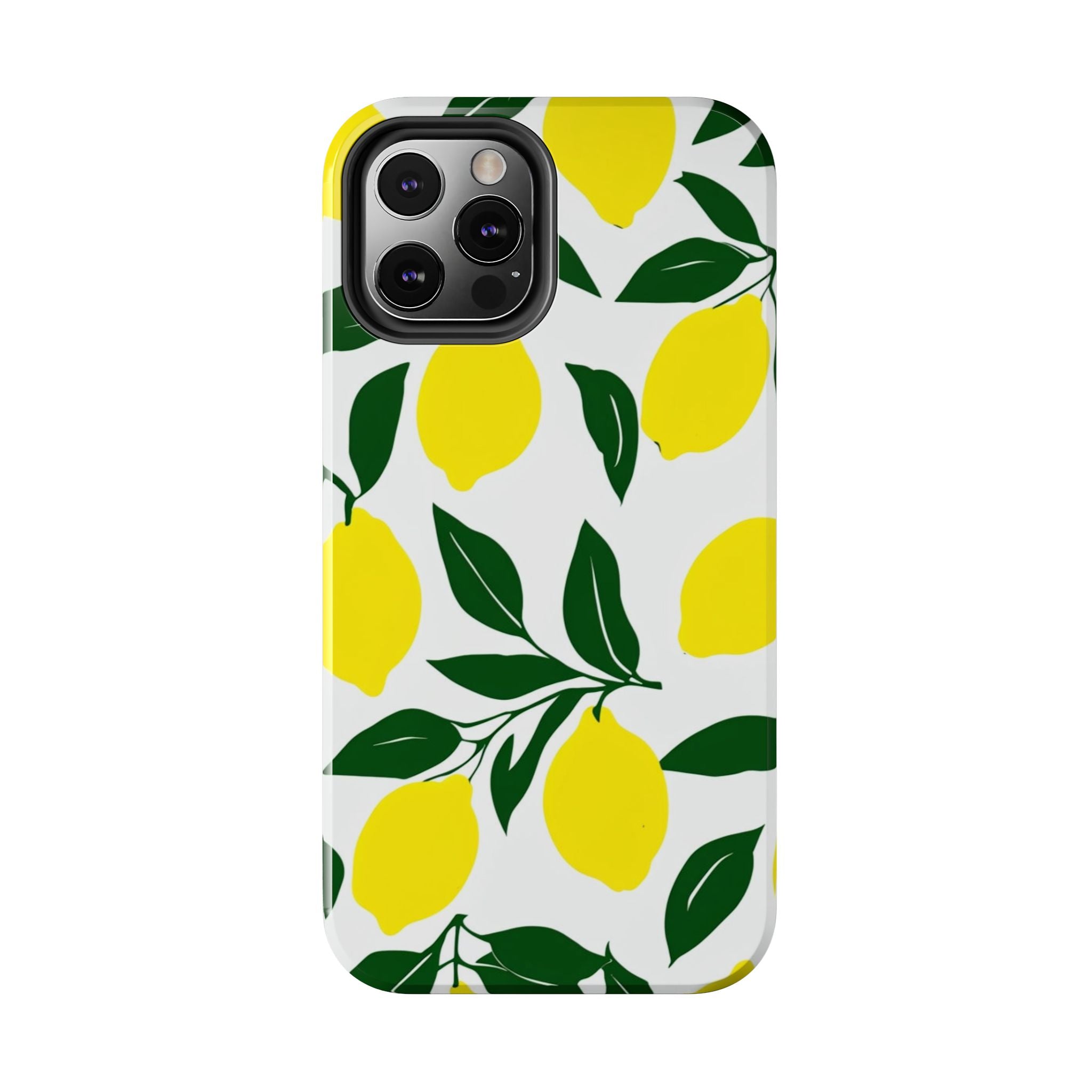 Lemon Pattern Tough Phone Case — Bright Citrus Protective Phone Cover