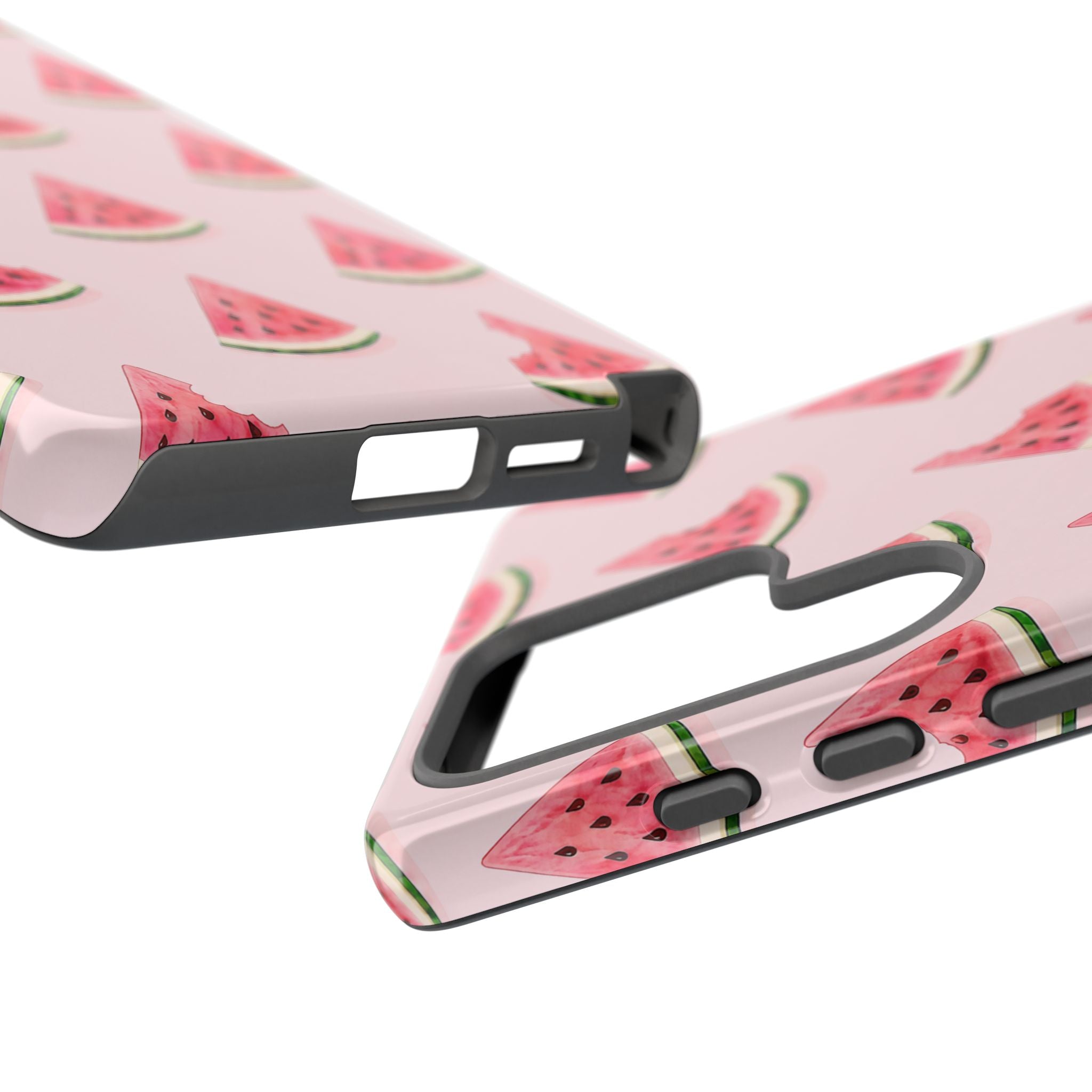 Watermelon Pattern Tough Phone Case — Pink Fruit Slice Protective Case