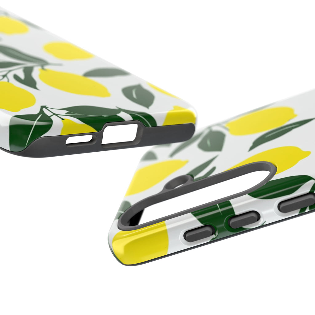 Lemon Pattern Tough Phone Case — Bright Citrus Protective Cover