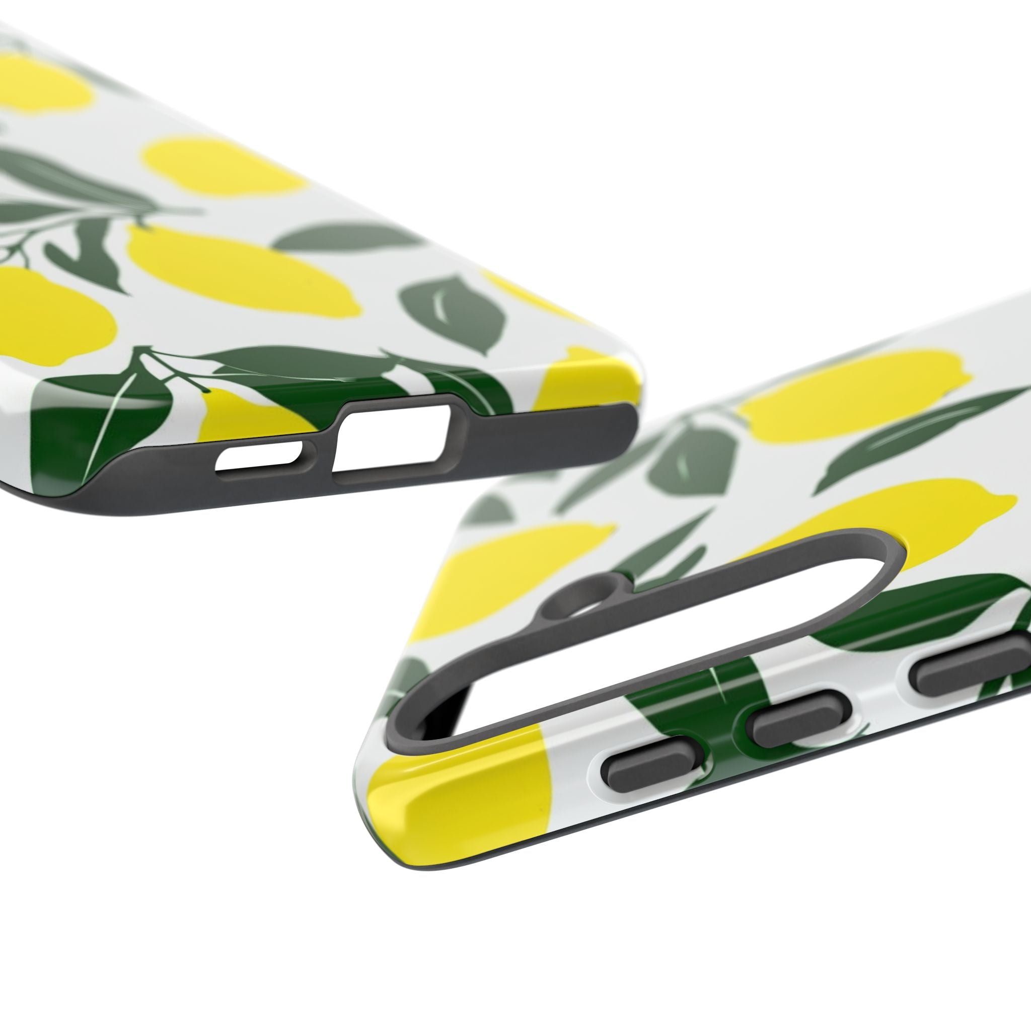 Lemon Pattern Tough Phone Case — Bright Citrus Protective Cover