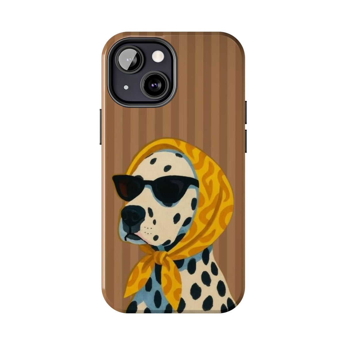 Dalmatian in Scarf Tough Phone Case — Retro Dog Print Protective Cover